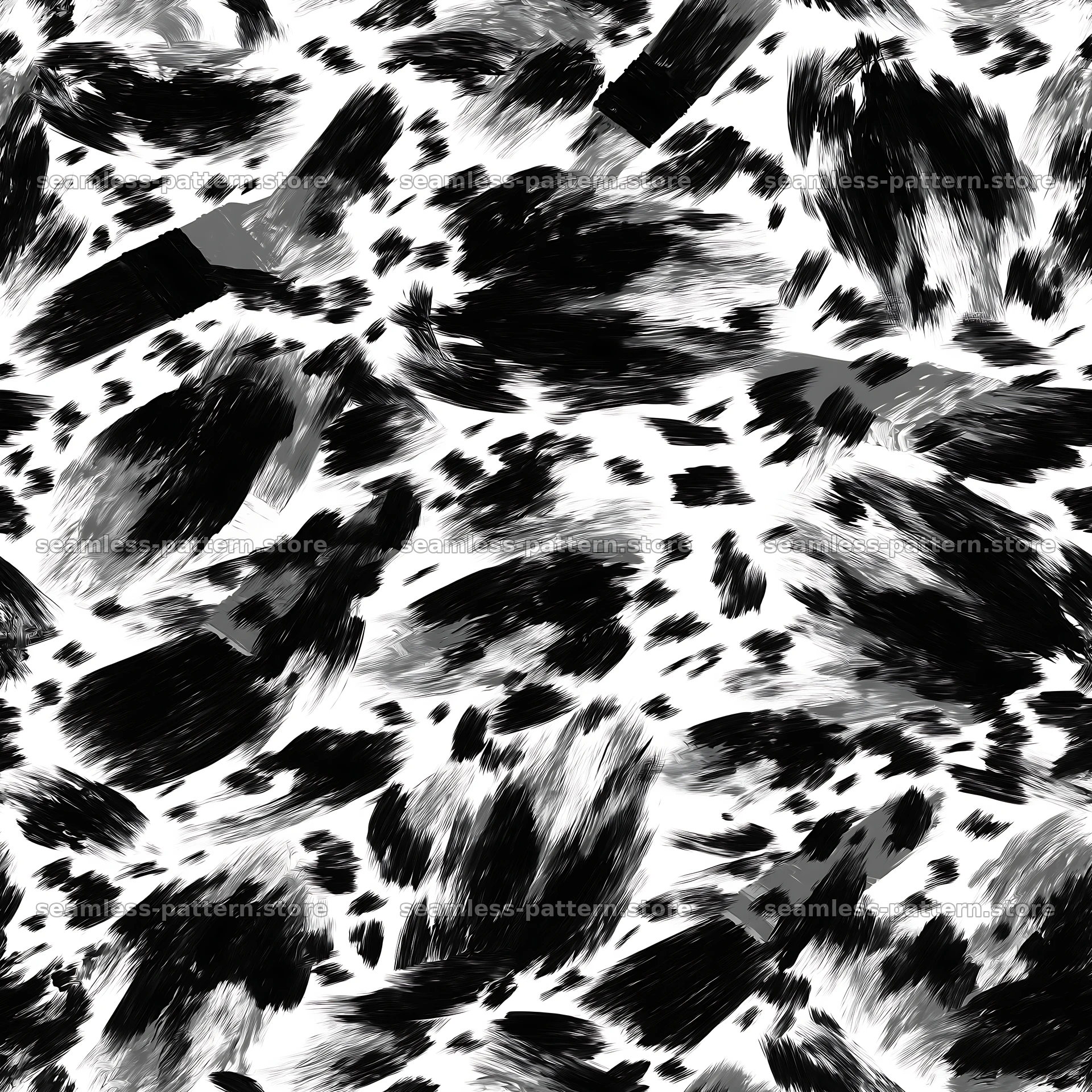 Seamless black camouflage brushstroke pattern for textiles — seamless tileable pattern