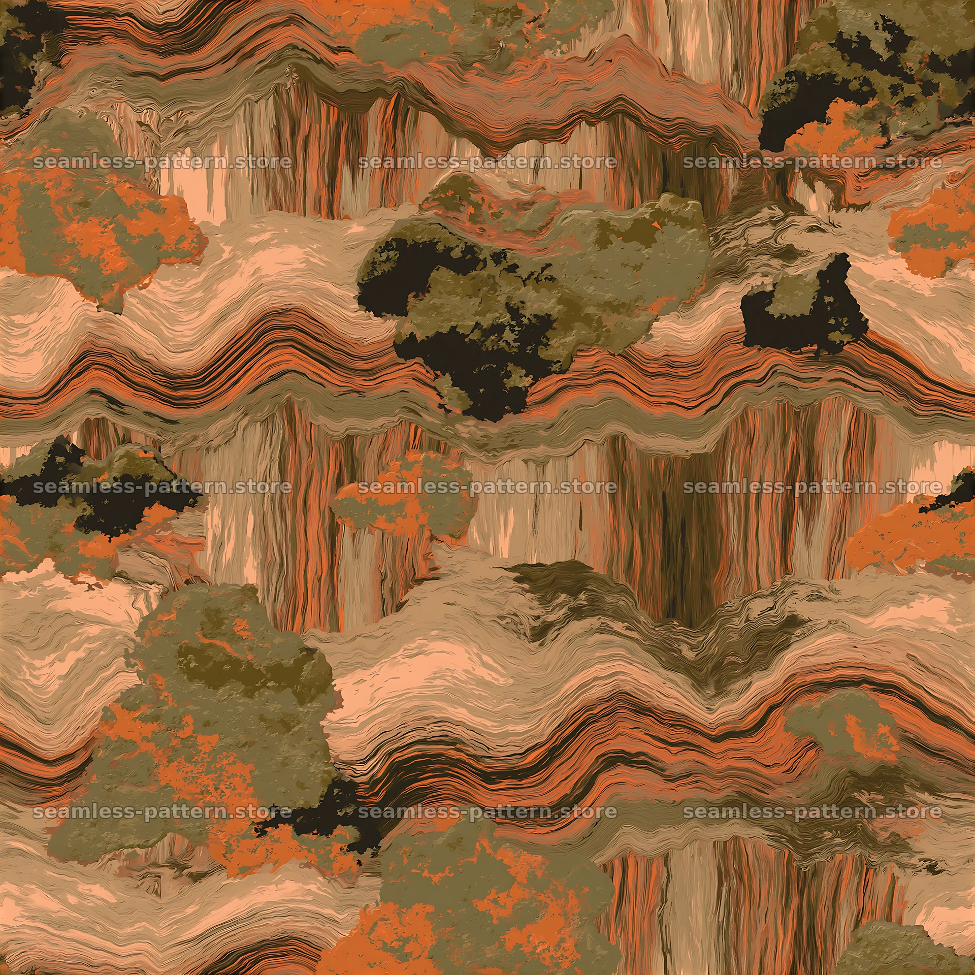 Seamless camouflage pattern with marbled earth textures — seamless tileable pattern at 8192x8192