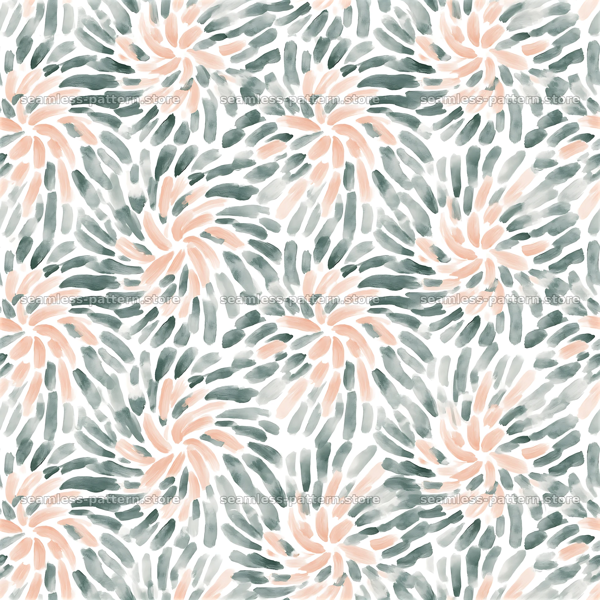 Seamless watercolor brushstroke pattern in soft pink and green colors — seamless tileable pattern at 8192x8192