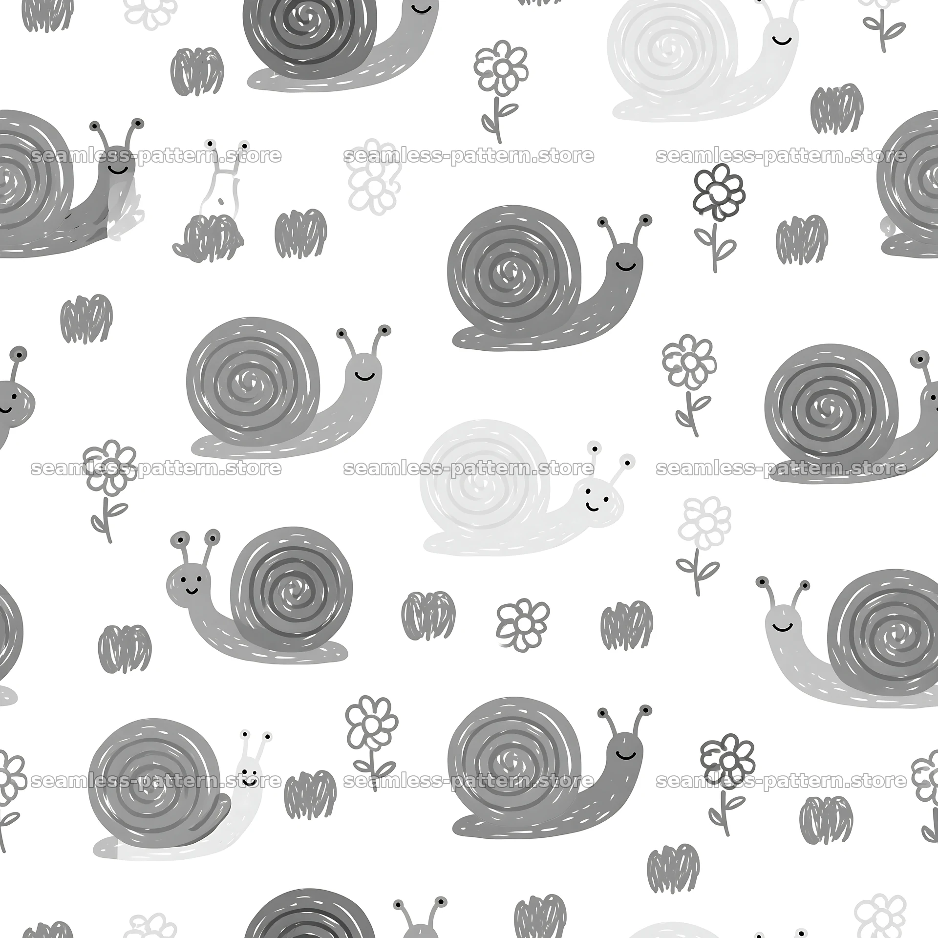Seamless snail pattern for children's wallpaper — seamless tileable pattern