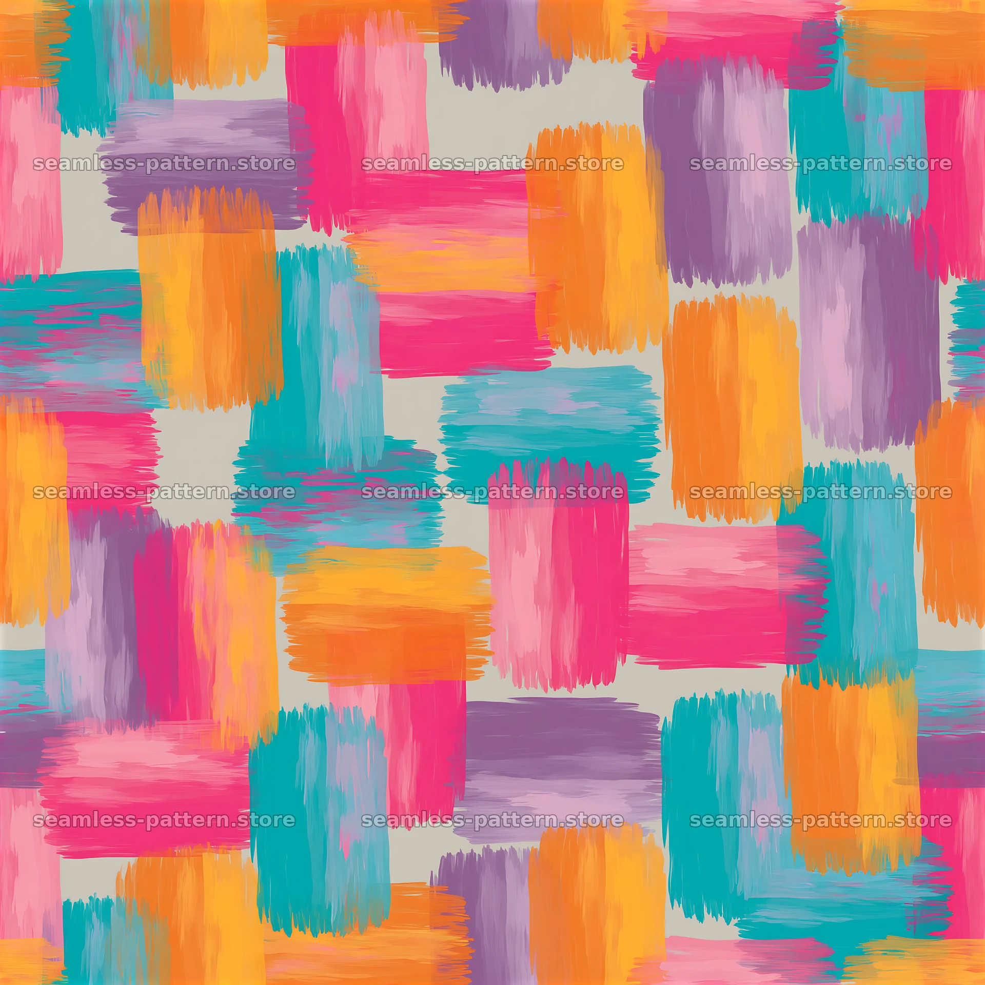 Bright acrylic brush strokes seamless pattern in vibrant colors — seamless tileable pattern at 8192x8192
