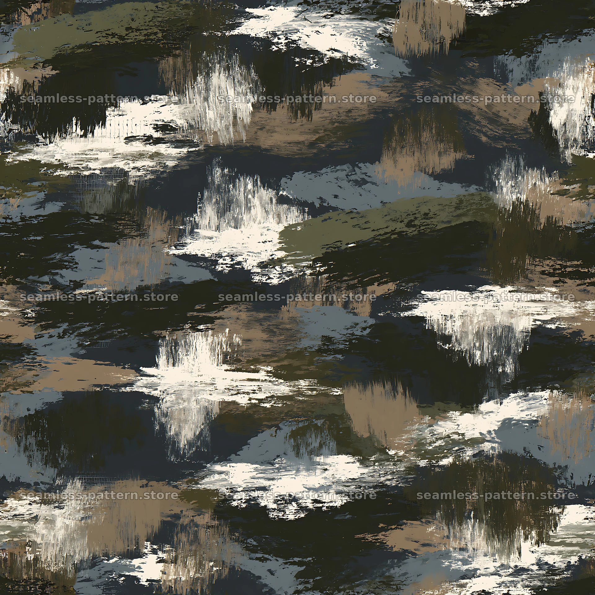 Seamless camouflage brushstroke pattern for fabric and wallpaper — seamless tileable pattern