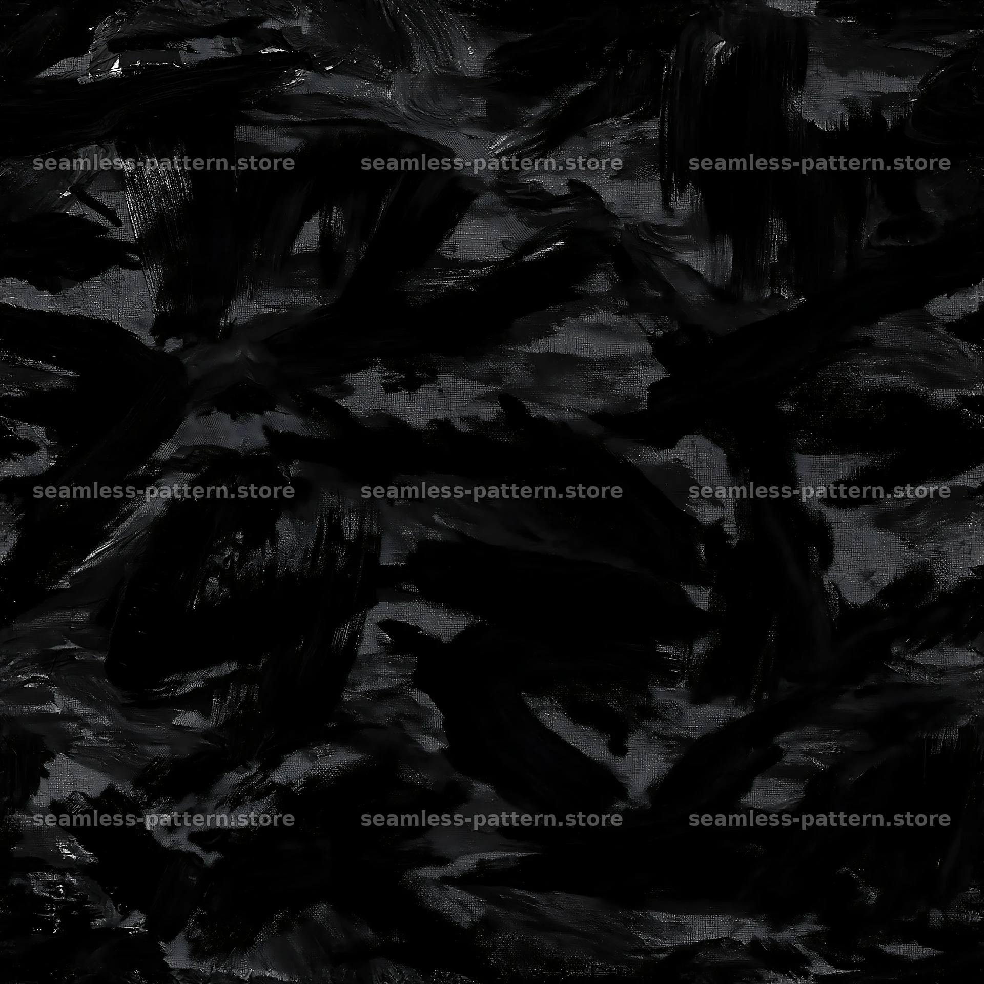 Seamless black camouflage brushstroke pattern design — seamless tileable pattern