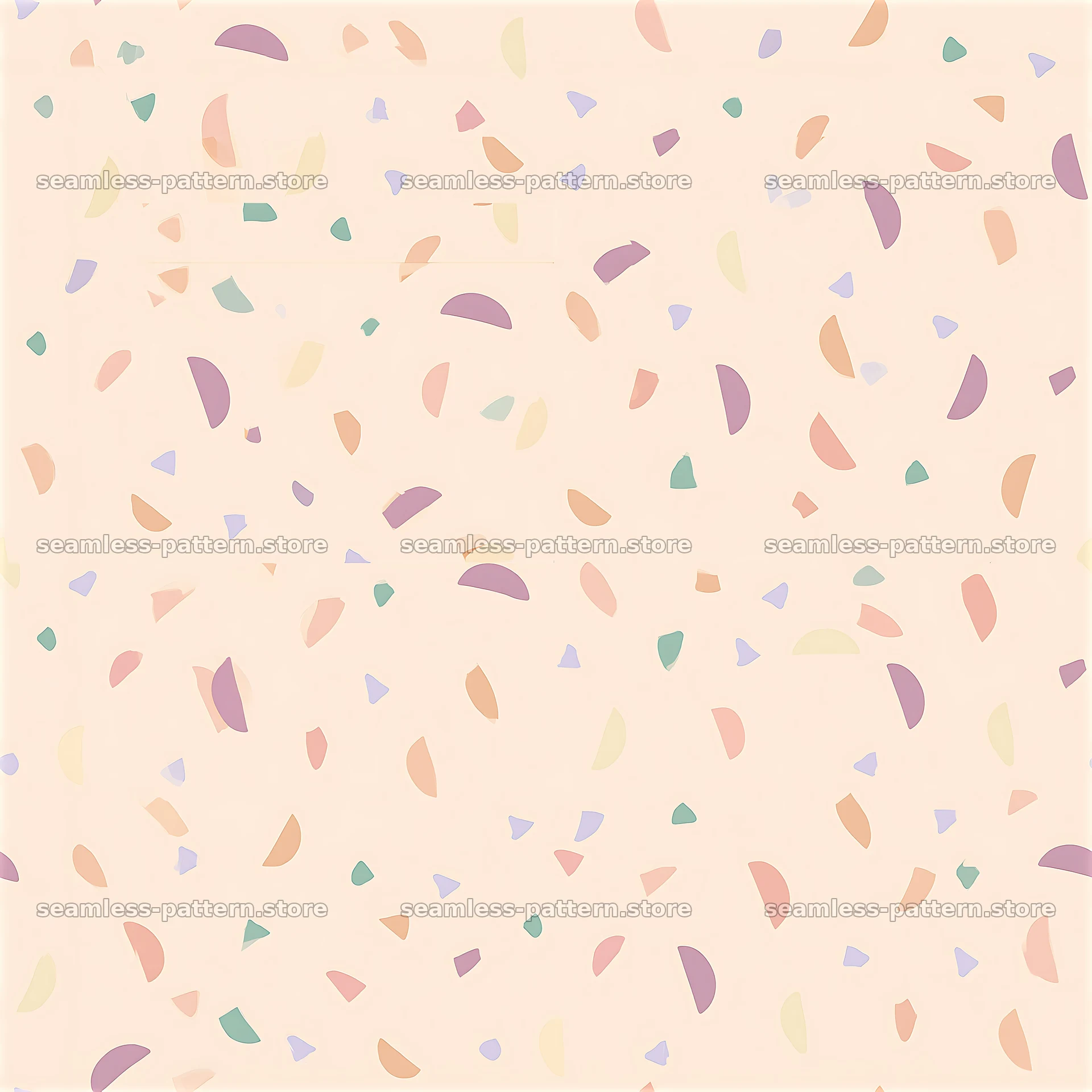 Confetti on pastel seamless pattern in soft colors — seamless tileable pattern at 8192x8192