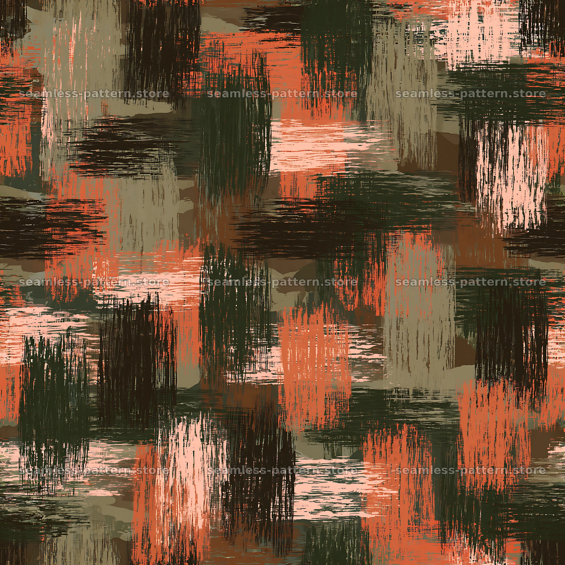 Seamless military camouflage brushstroke pattern — seamless tileable pattern