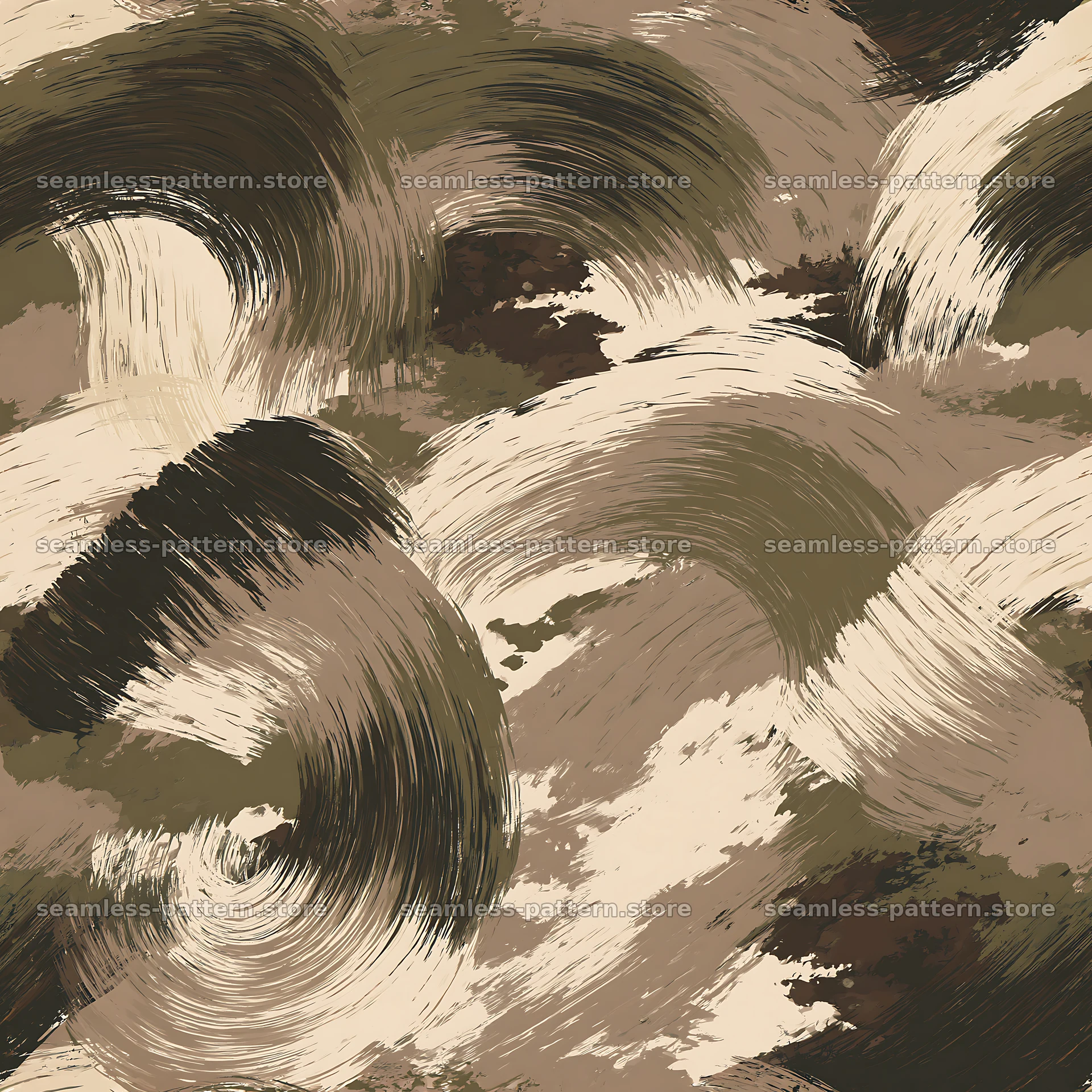 Seamless beige camouflage brushstroke pattern for textiles — seamless tileable pattern