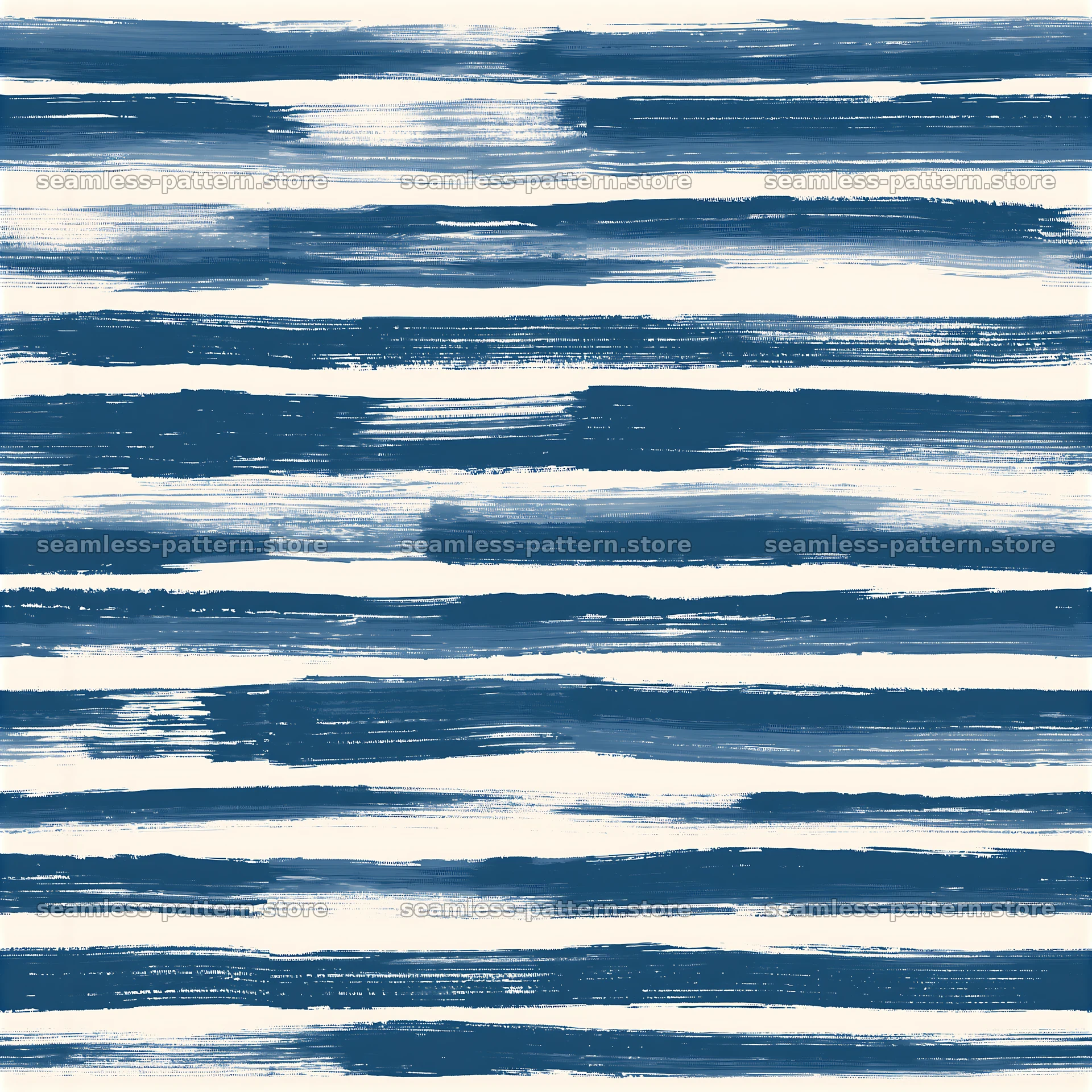 Seamless painterly brush stripe texture in blue and white colors — seamless tileable pattern at 8192x8192