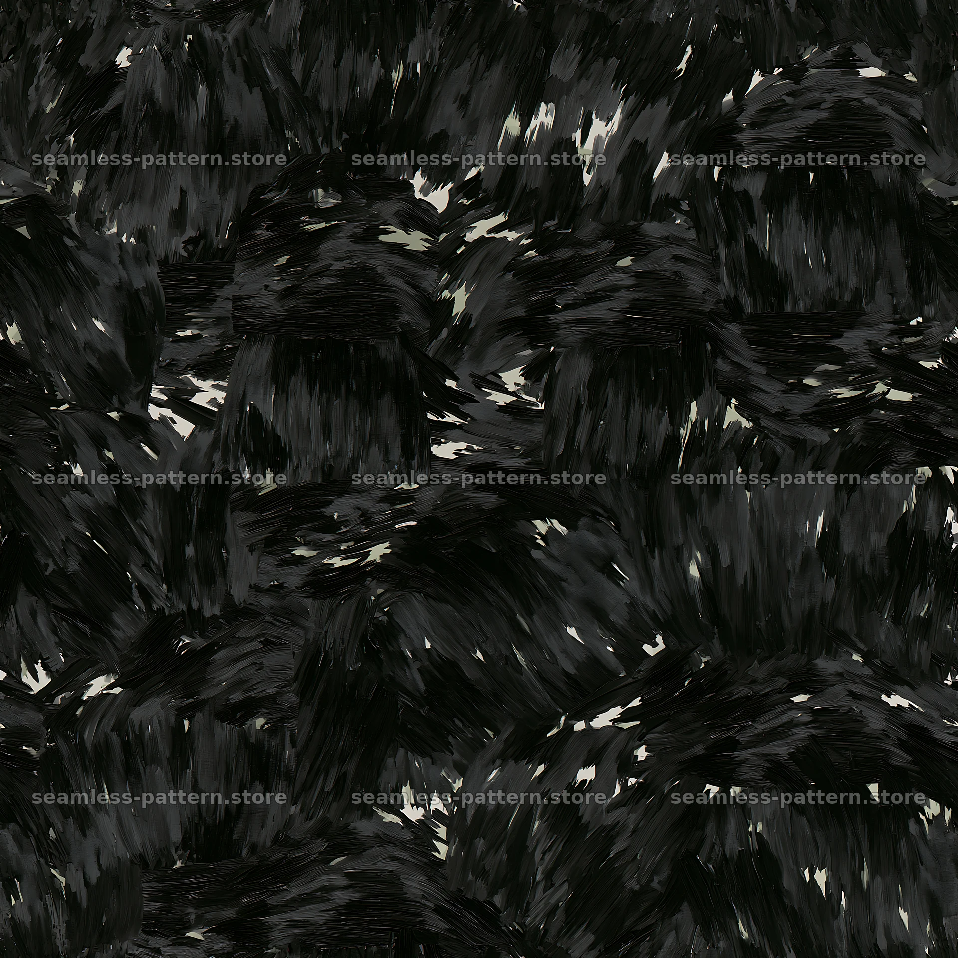 Seamless black camouflage brushstroke pattern for fabric and wallpaper — seamless tileable pattern