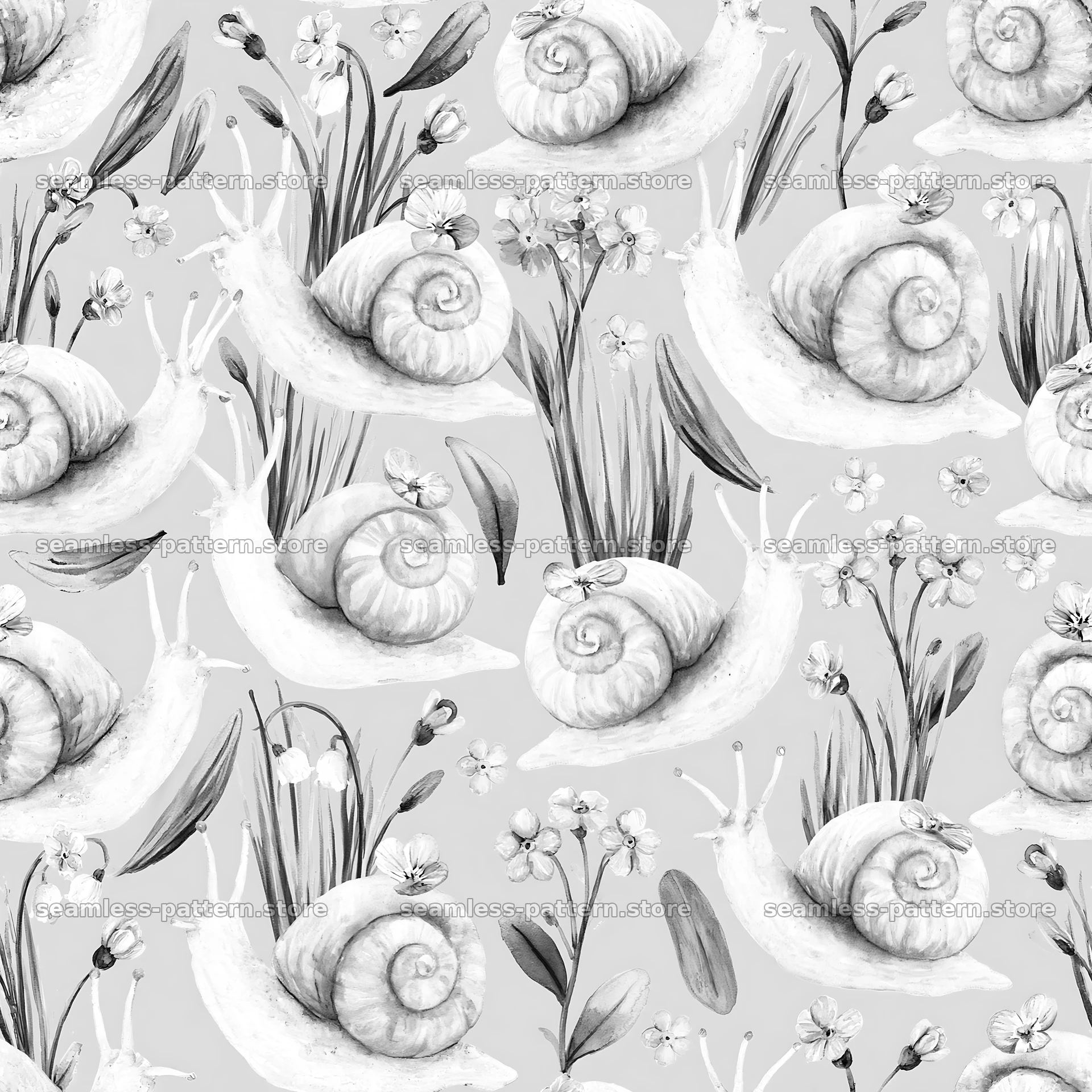 Seamless snail pattern for children's wallpaper — seamless tileable pattern