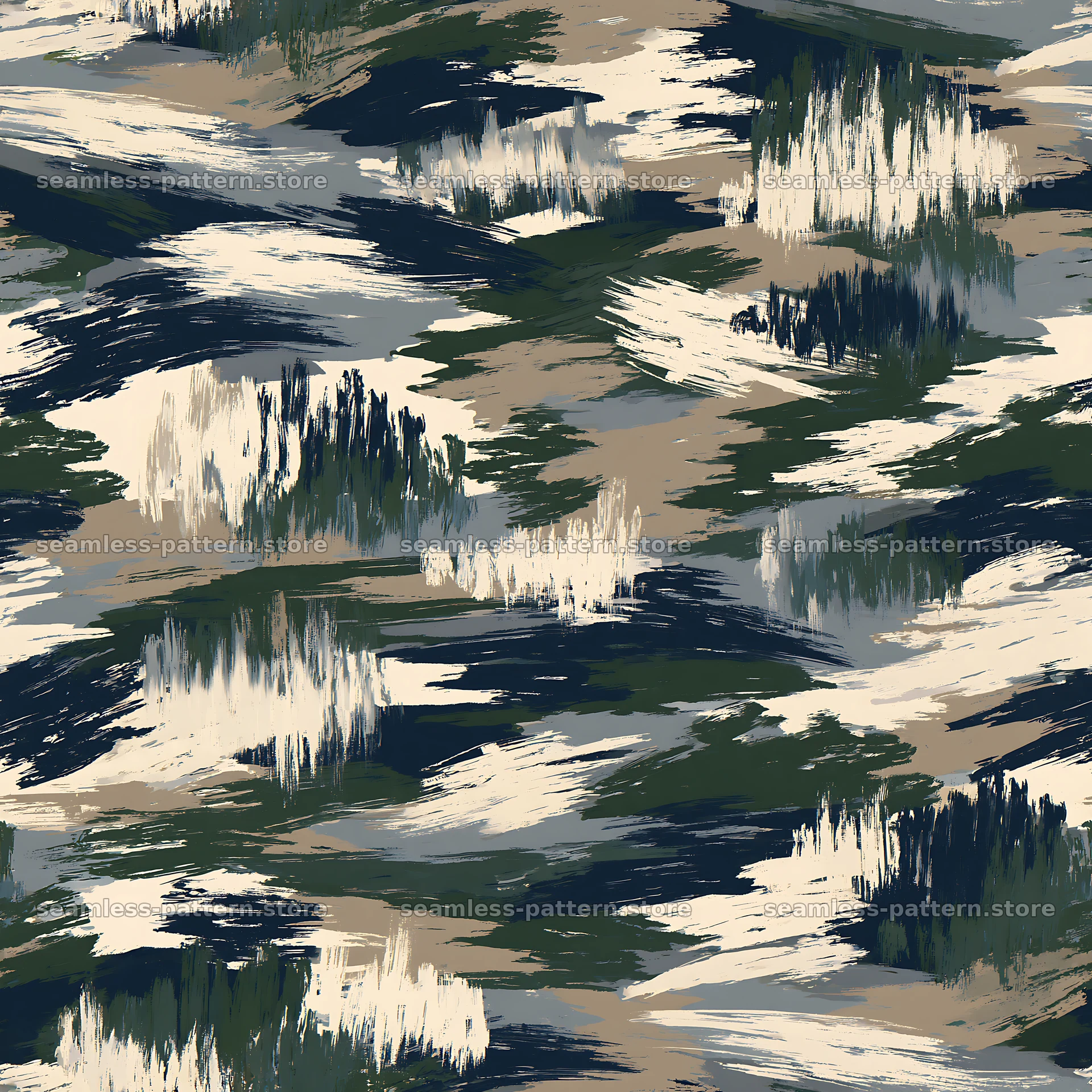 Seamless camouflage brushstroke pattern for textiles and wallpaper — seamless tileable pattern