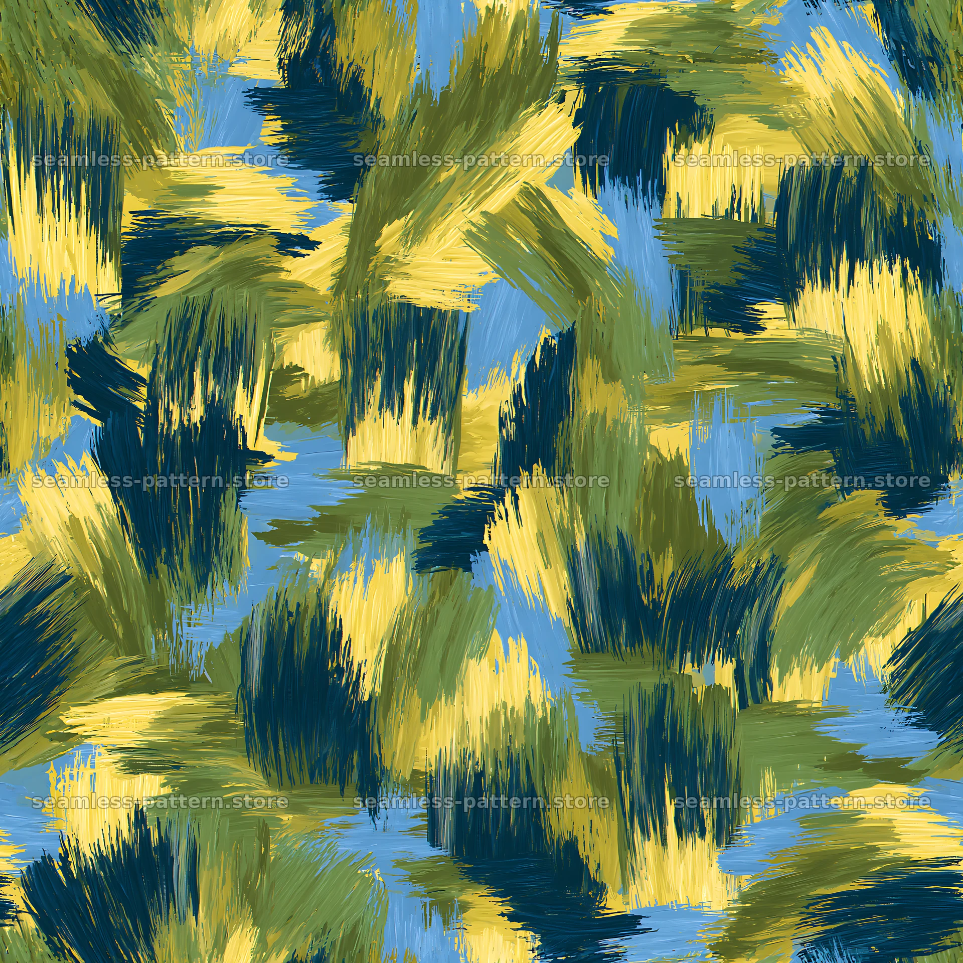 Seamless camouflage brushstroke pattern with vibrant colors — seamless tileable pattern