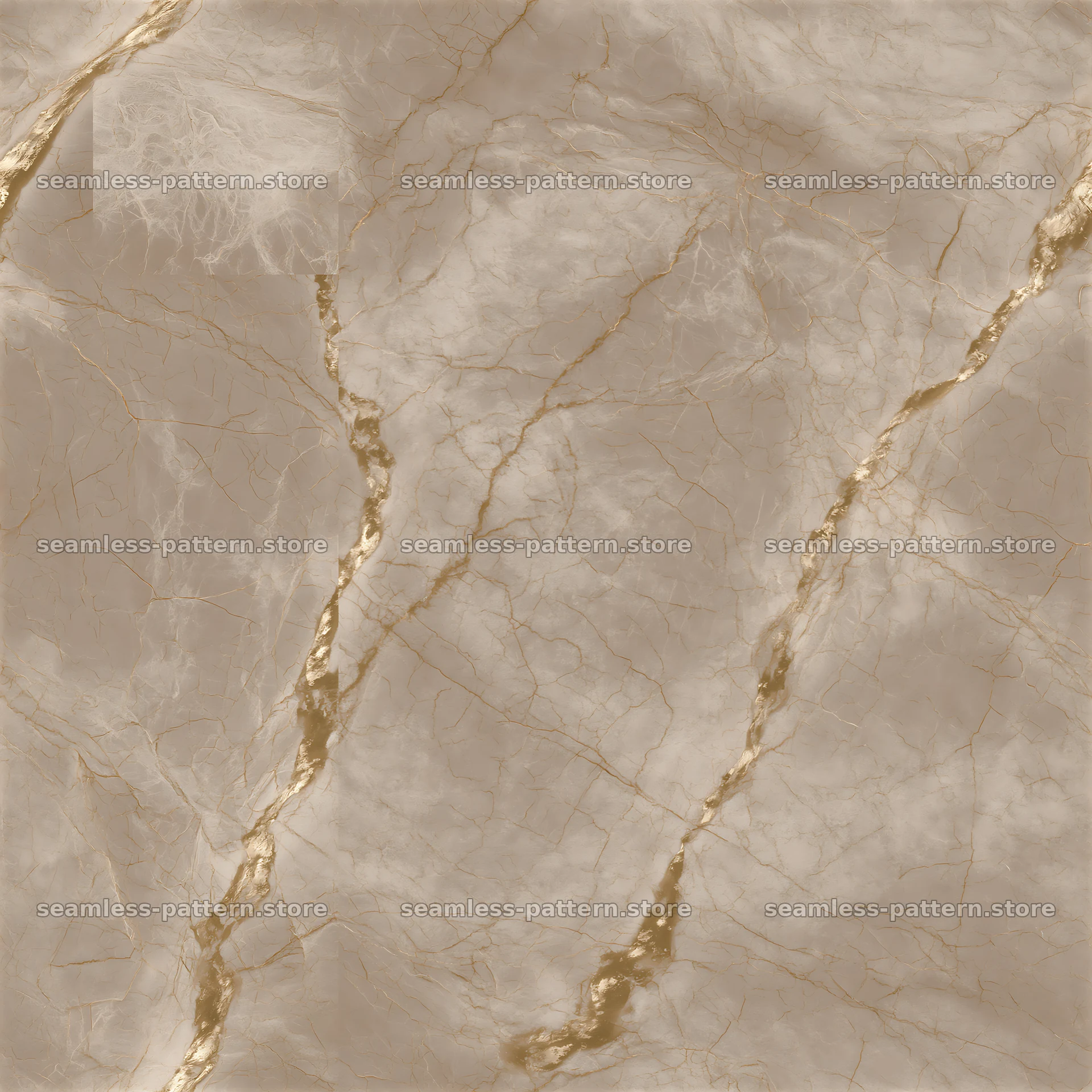 Seamless cracked gold veined marble pattern — seamless tileable pattern at 8192x8192