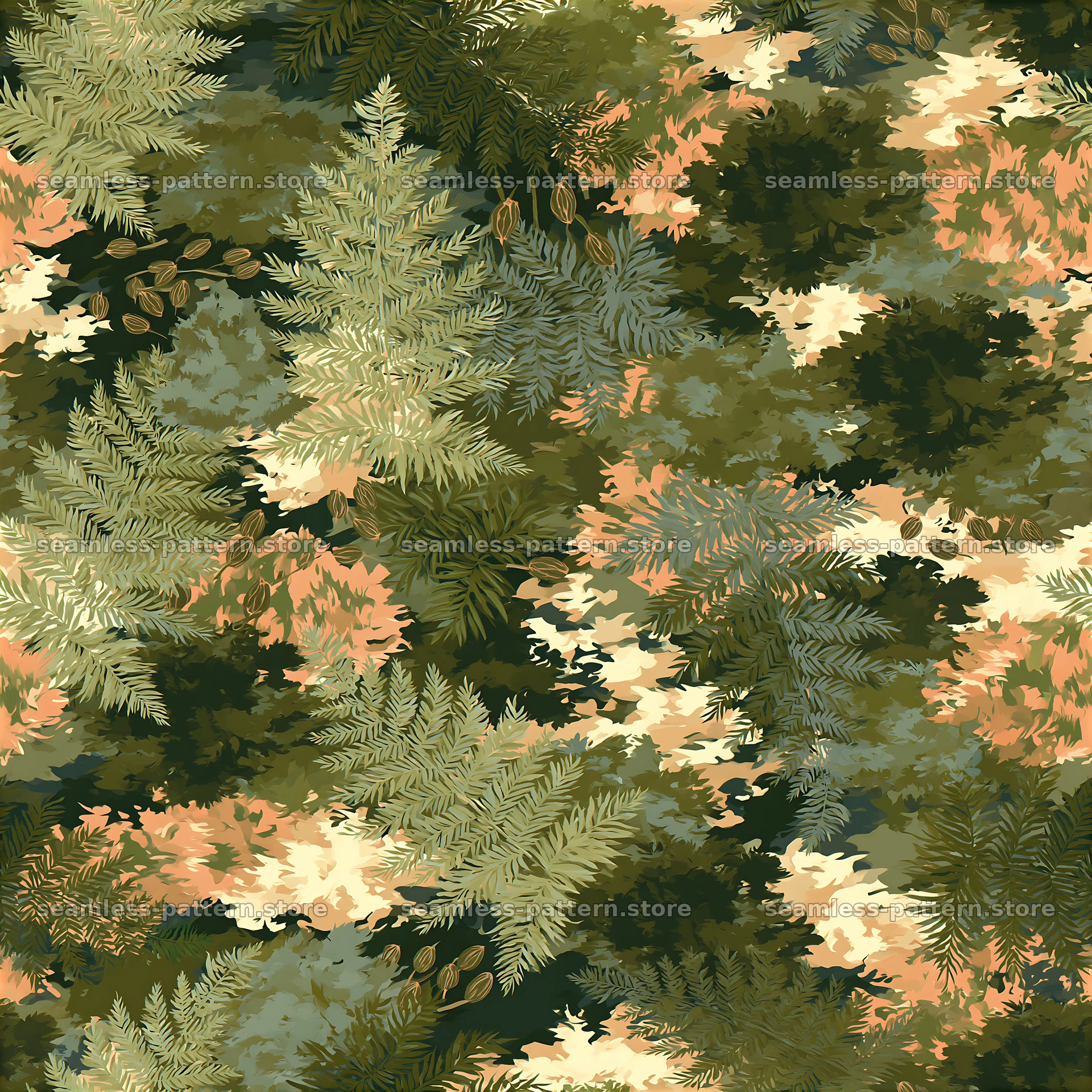Tileable pattern with camouflage for packaging — seamless tileable pattern at 8192x8192