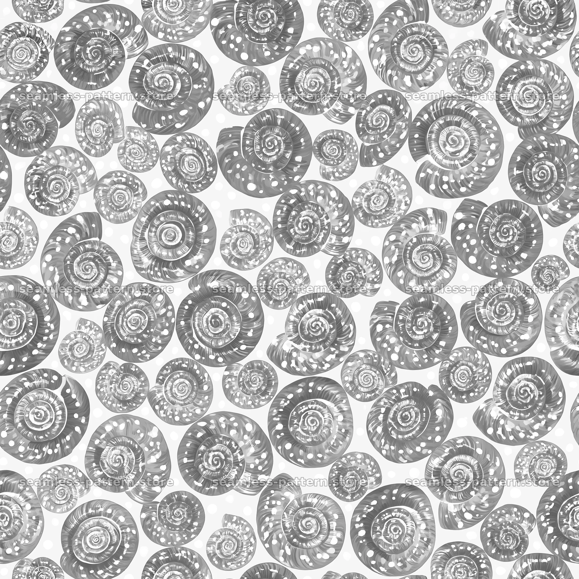 Red snail spiral shell seamless pattern — seamless tileable pattern