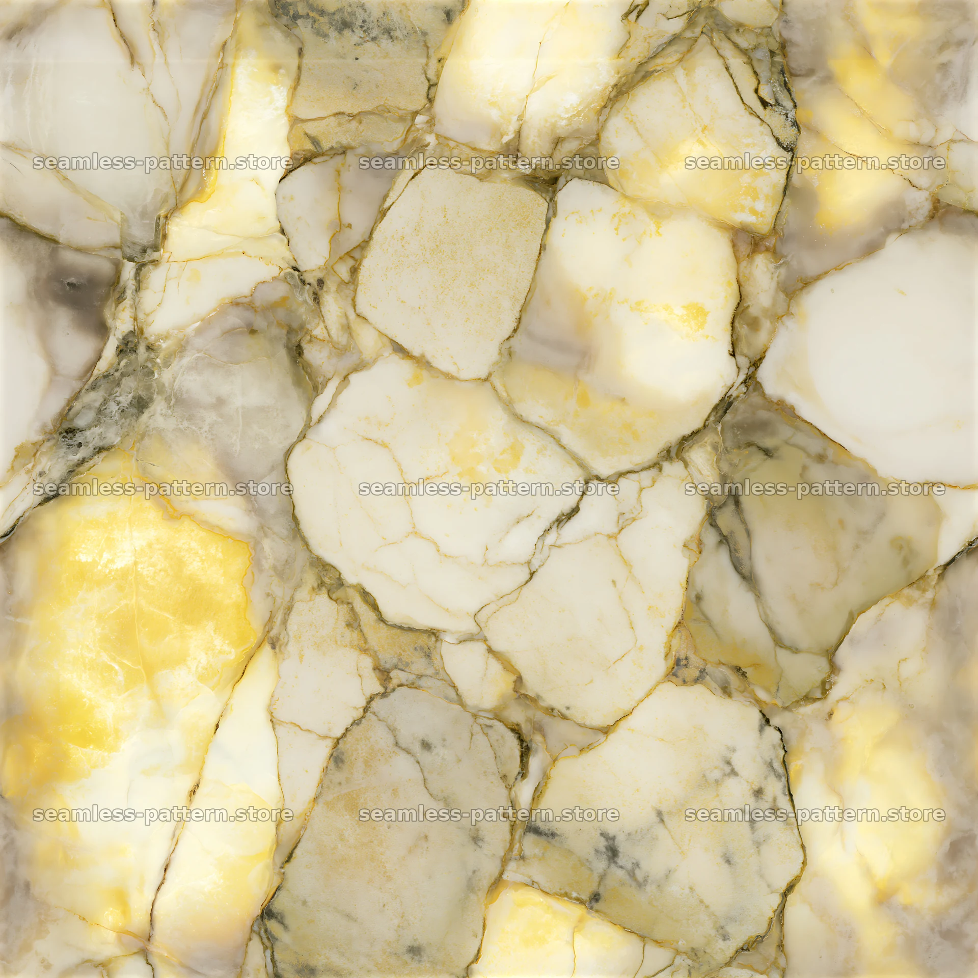 Watercolor marble tileable pattern with gray and yellow hues — seamless tileable pattern at 8192x8192