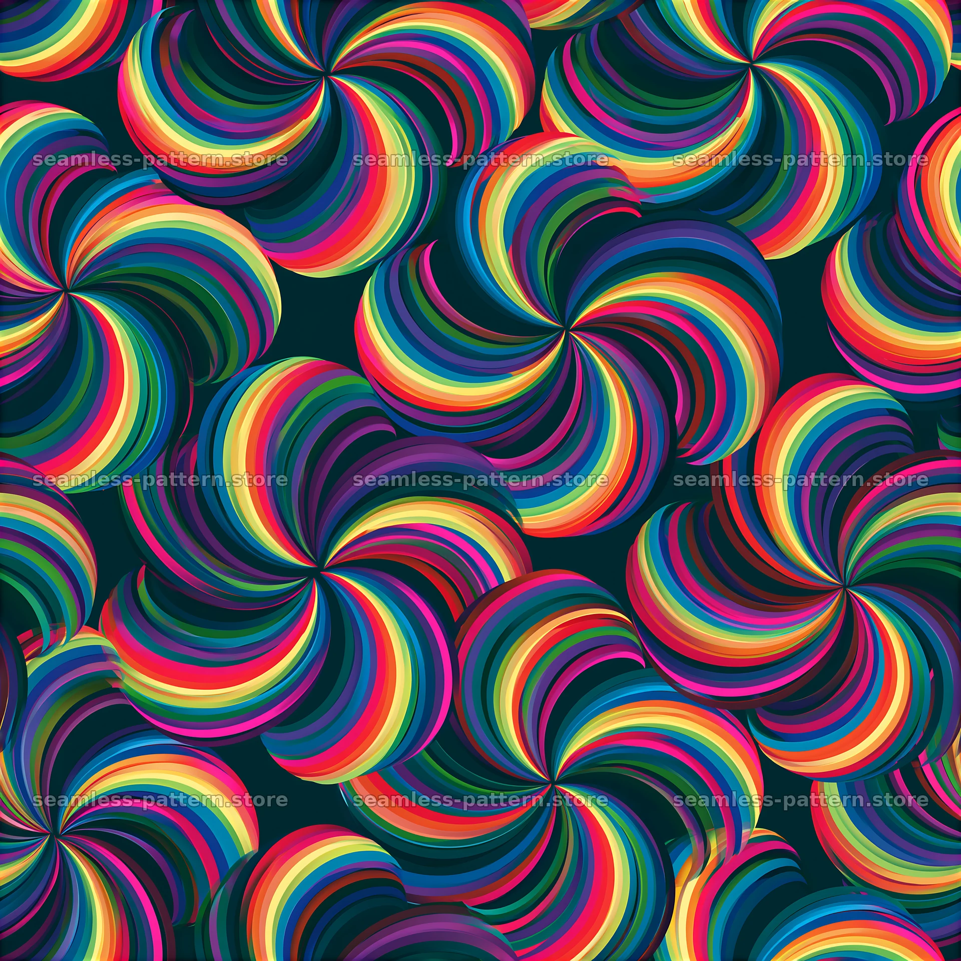 Bold rainbow arcs seamless pattern in bright colors — seamless tileable pattern at 8192x8192