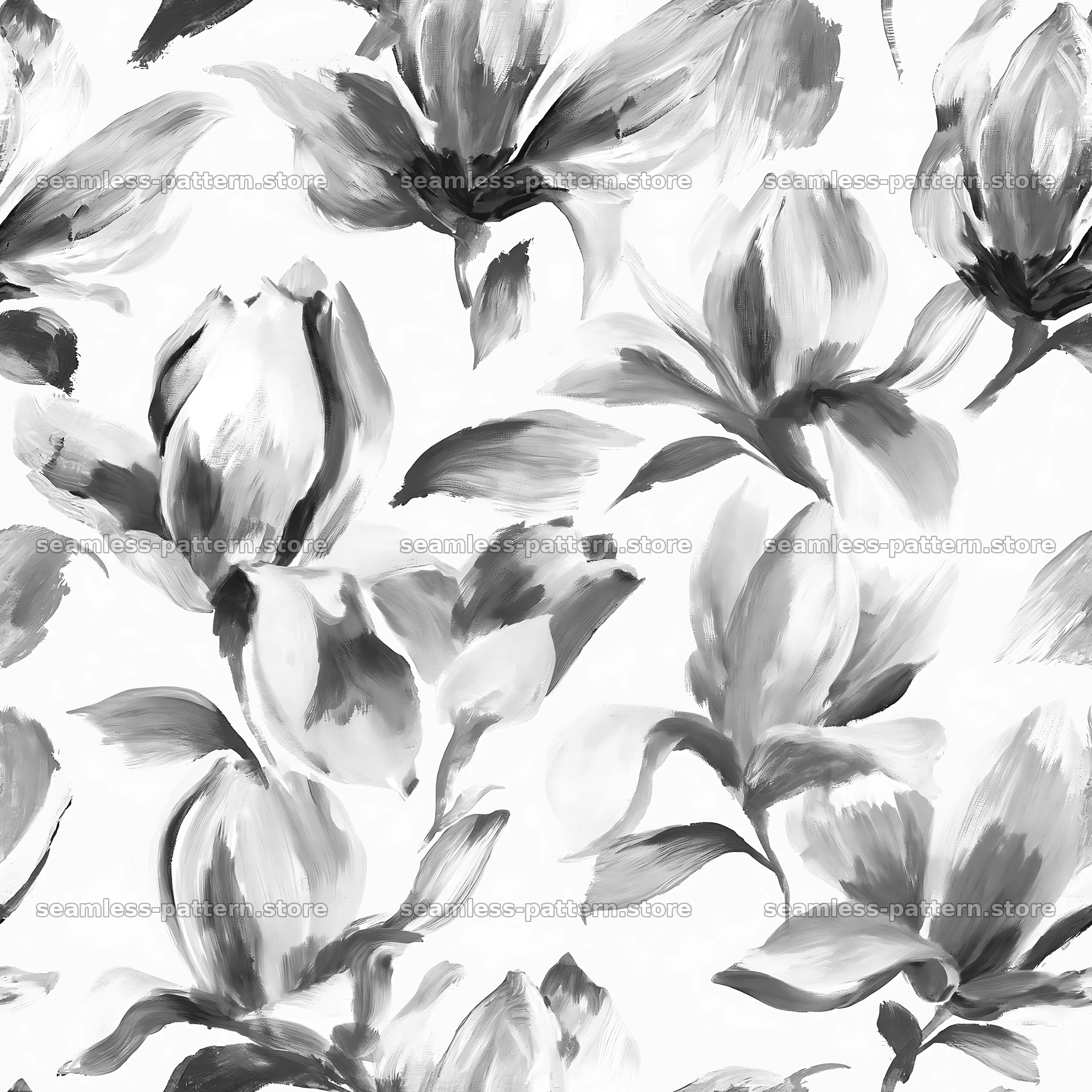 Modern flower brushstroke seamless pattern design for textiles — seamless tileable pattern