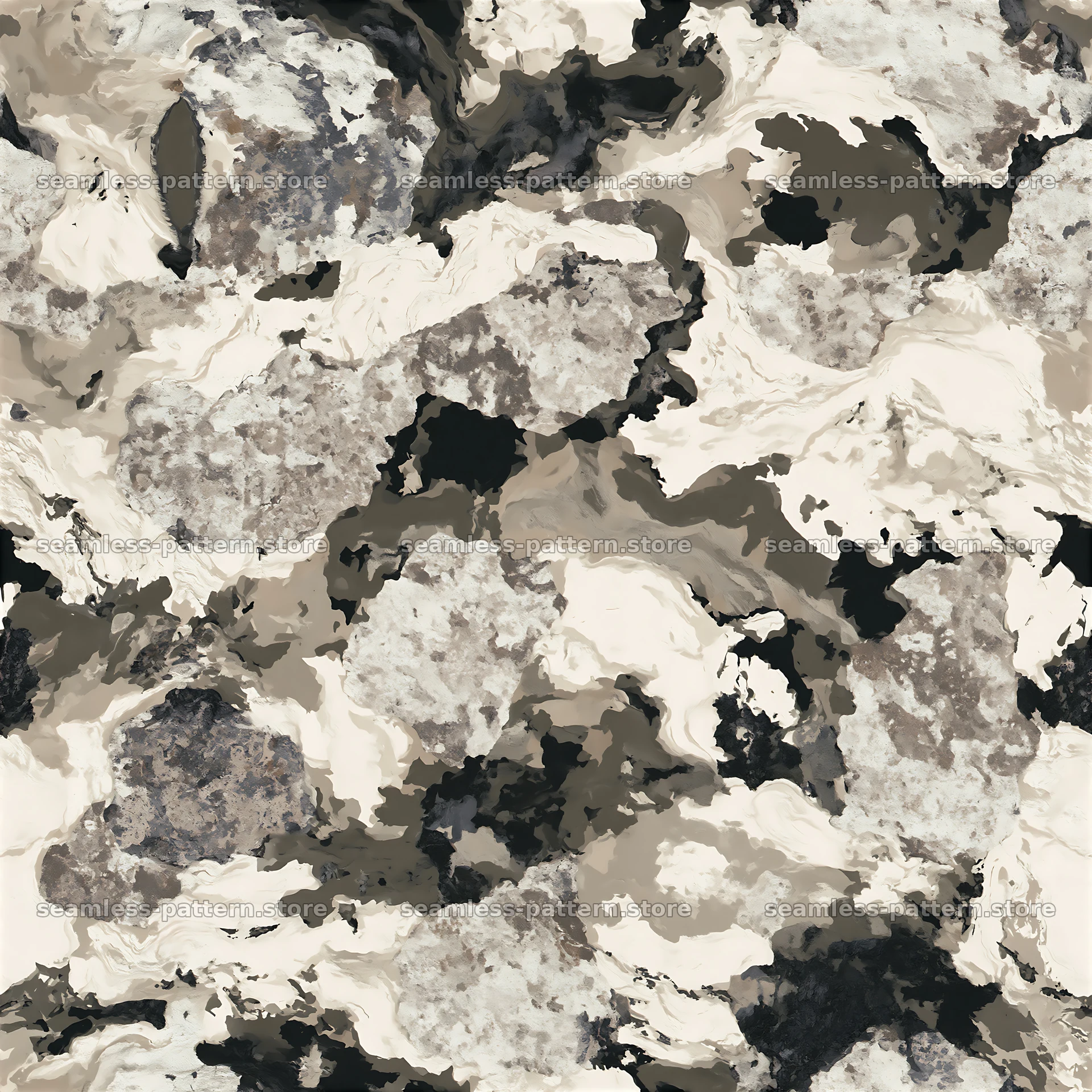 Seamless neutral marble camouflage pattern created with soft strokes — seamless tileable pattern at 8192x8192