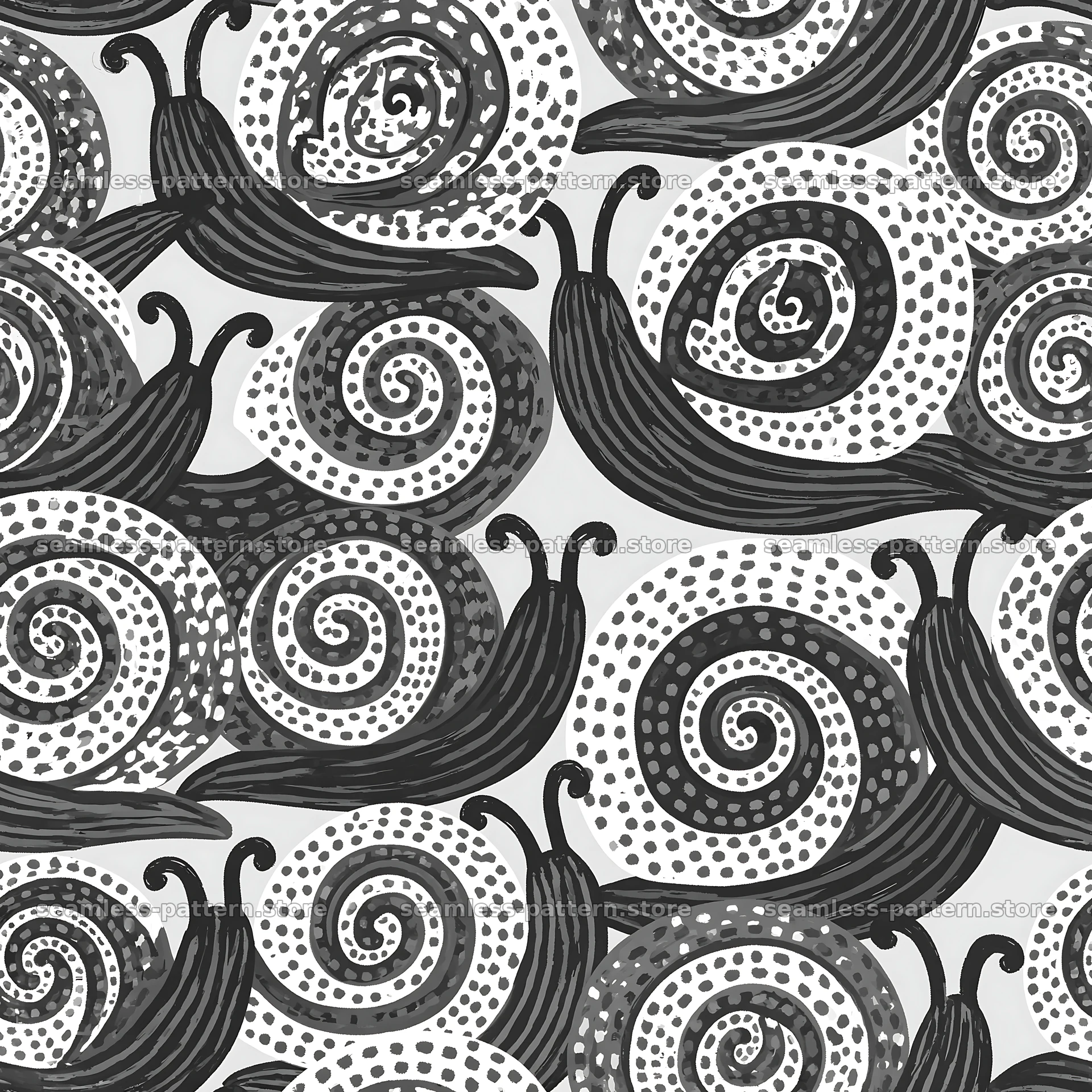 Scarlet snail seamless texture pattern for fabric and wallpaper — seamless tileable pattern