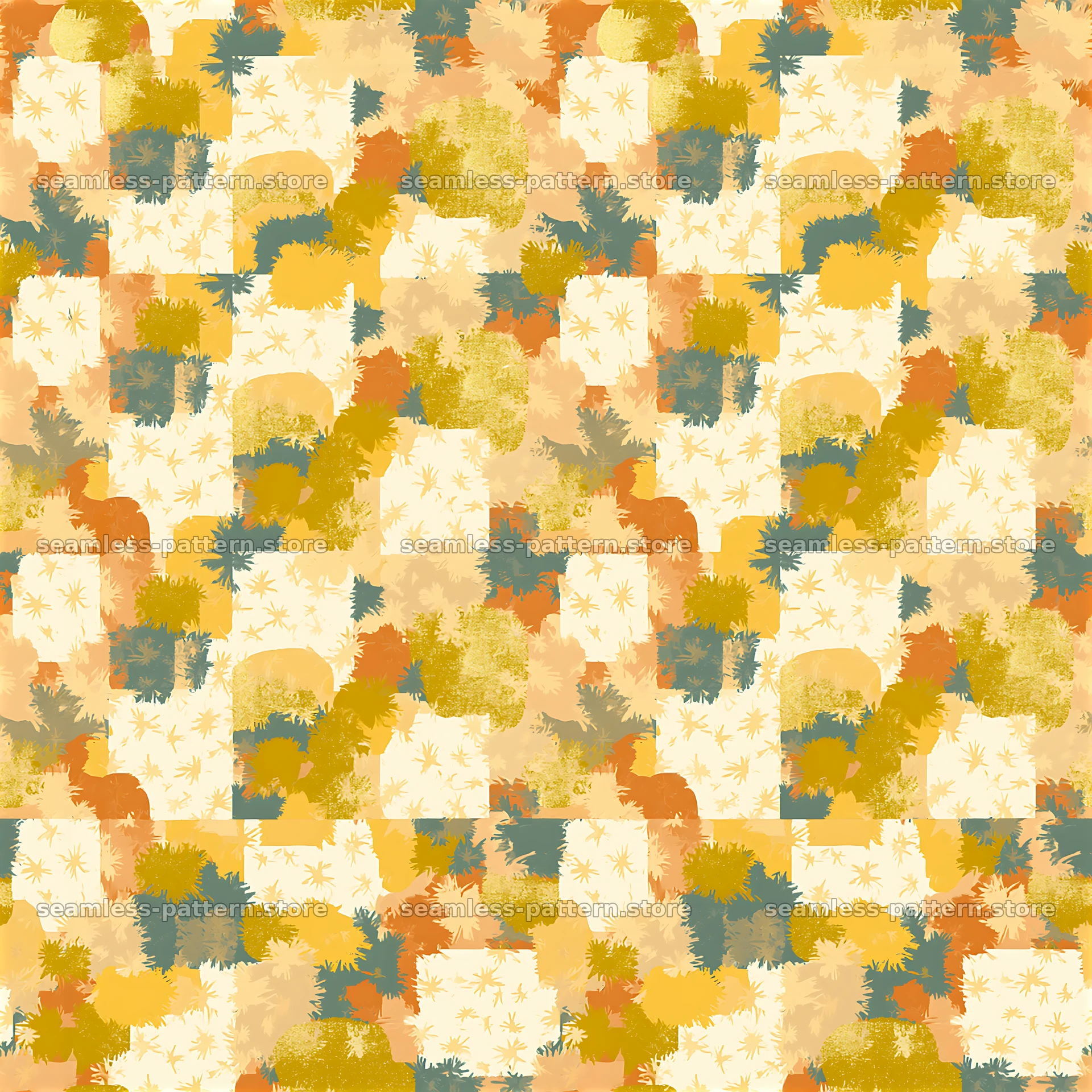 Golden wallpaper camouflage tileable pattern with warm colors — seamless tileable pattern at 8192x8192
