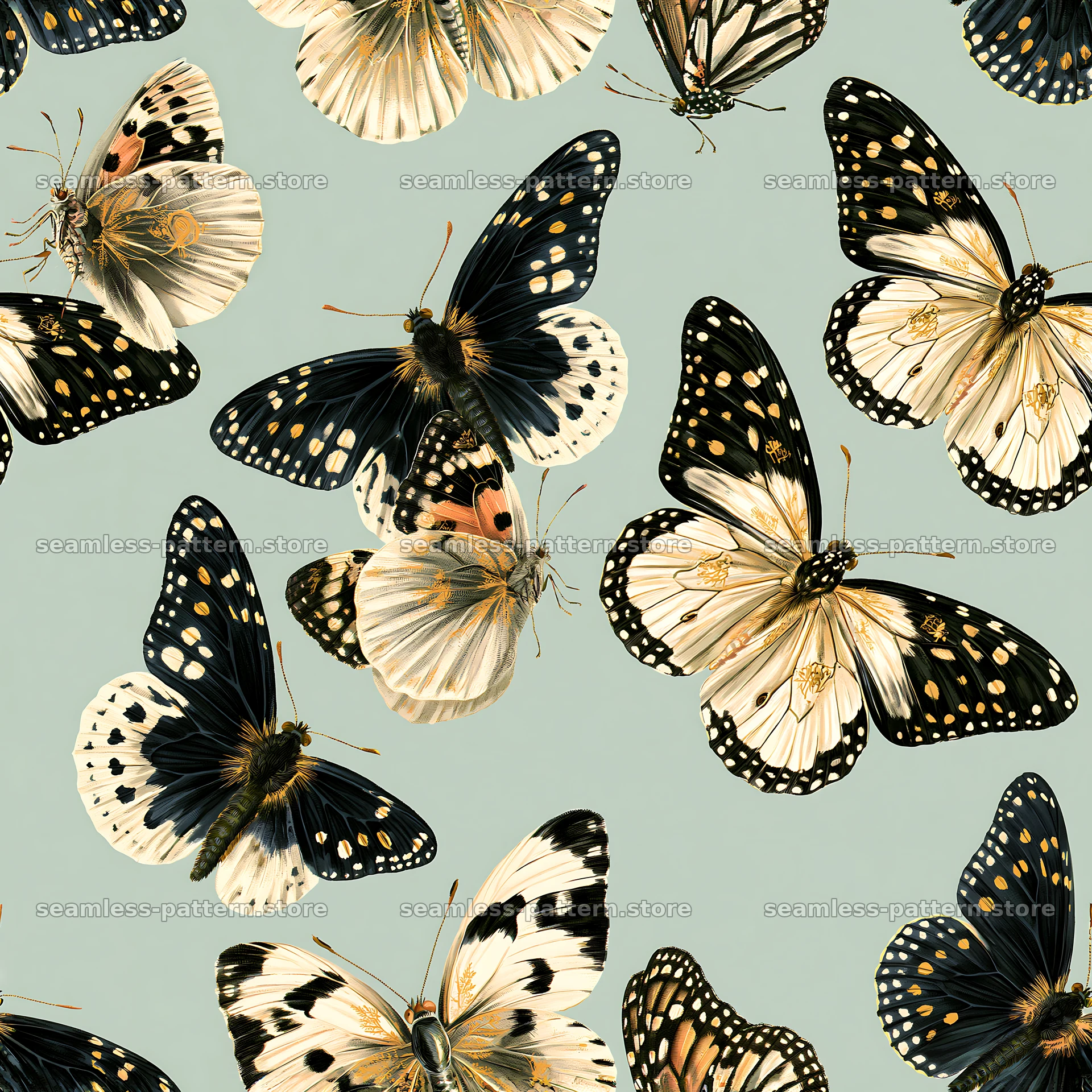 Whimsical butterfly seamless pattern for fabric and wallpaper — seamless tileable pattern