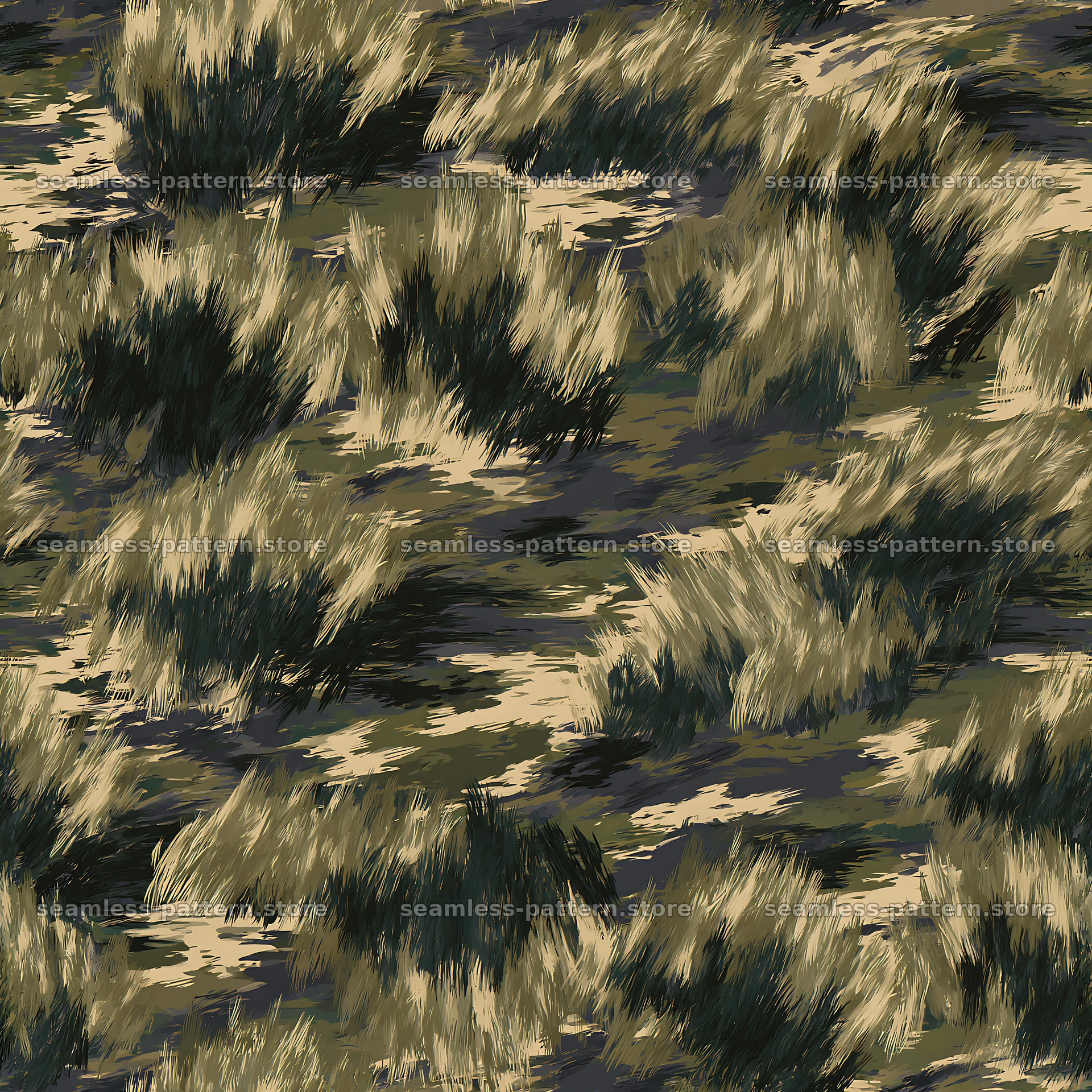 Seamless military camouflage brushstroke pattern design — seamless tileable pattern
