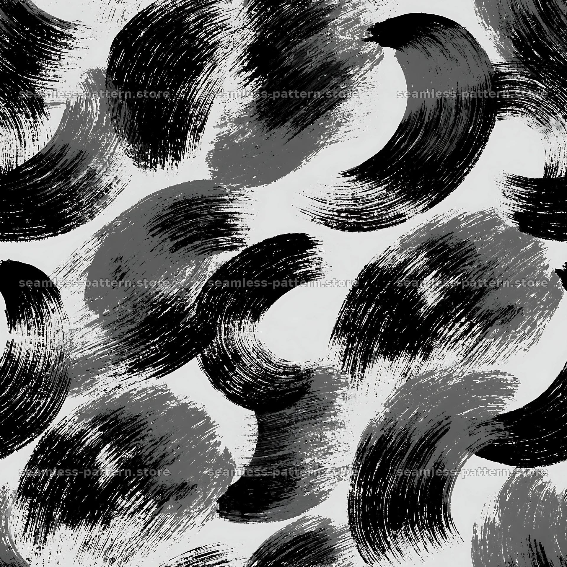 Seamless black camouflage brushstroke pattern for fabric and wallpaper — seamless tileable pattern