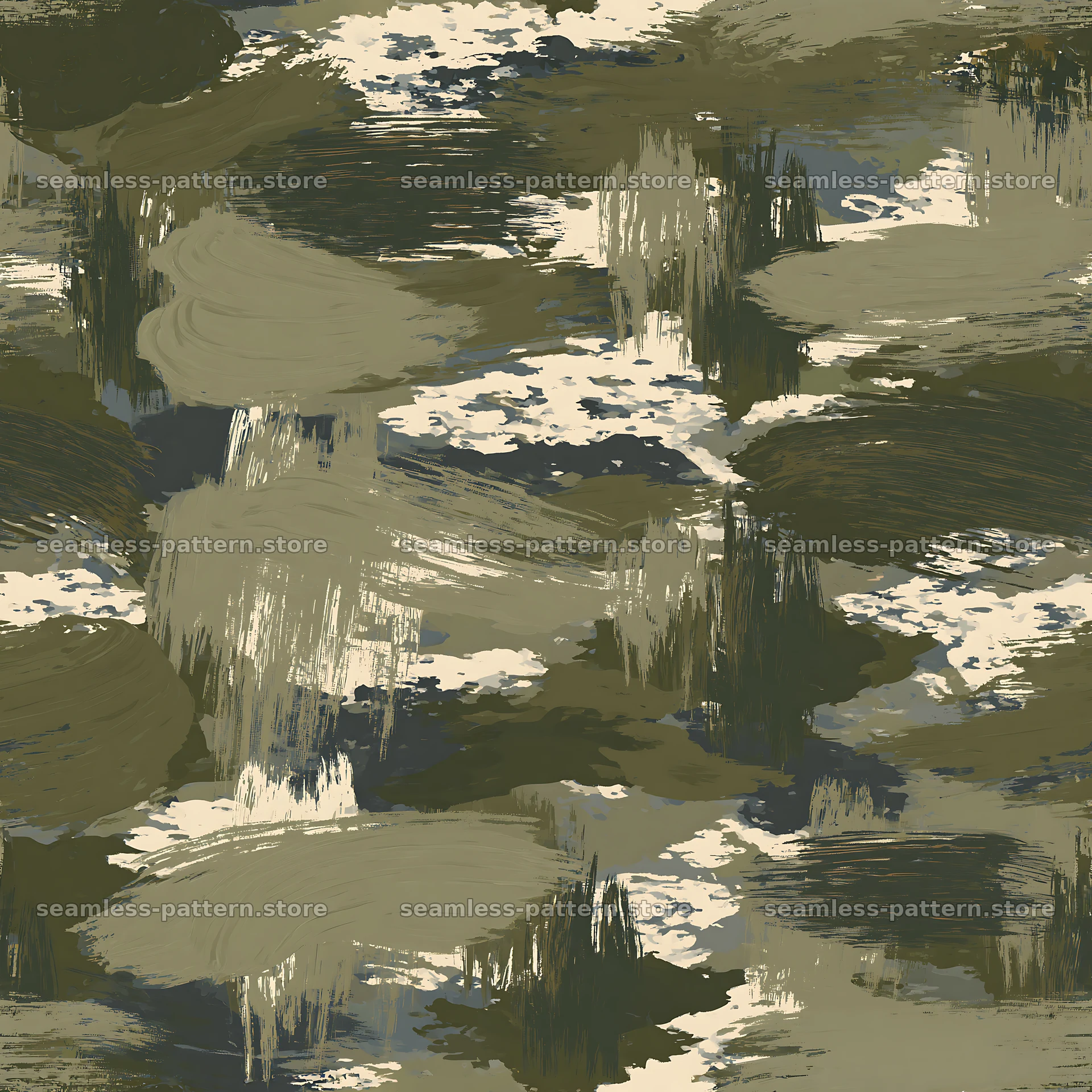 Seamless khaki camouflage brushstroke pattern for fabric and wallpaper — seamless tileable pattern