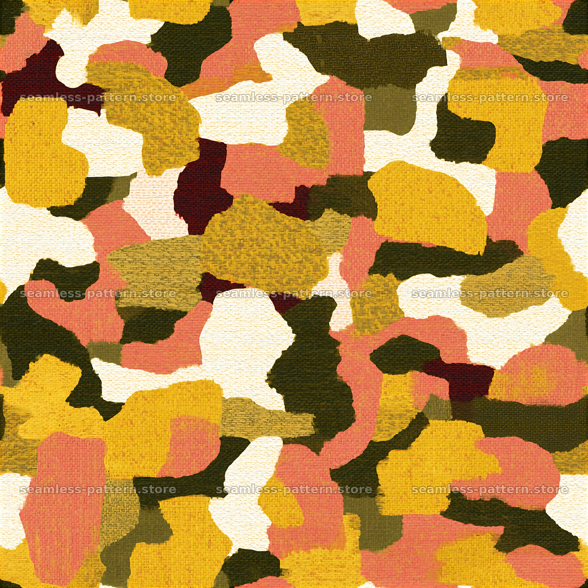 Golden textile camouflage seamless pattern with earthy colors — seamless tileable pattern at 8192x8192