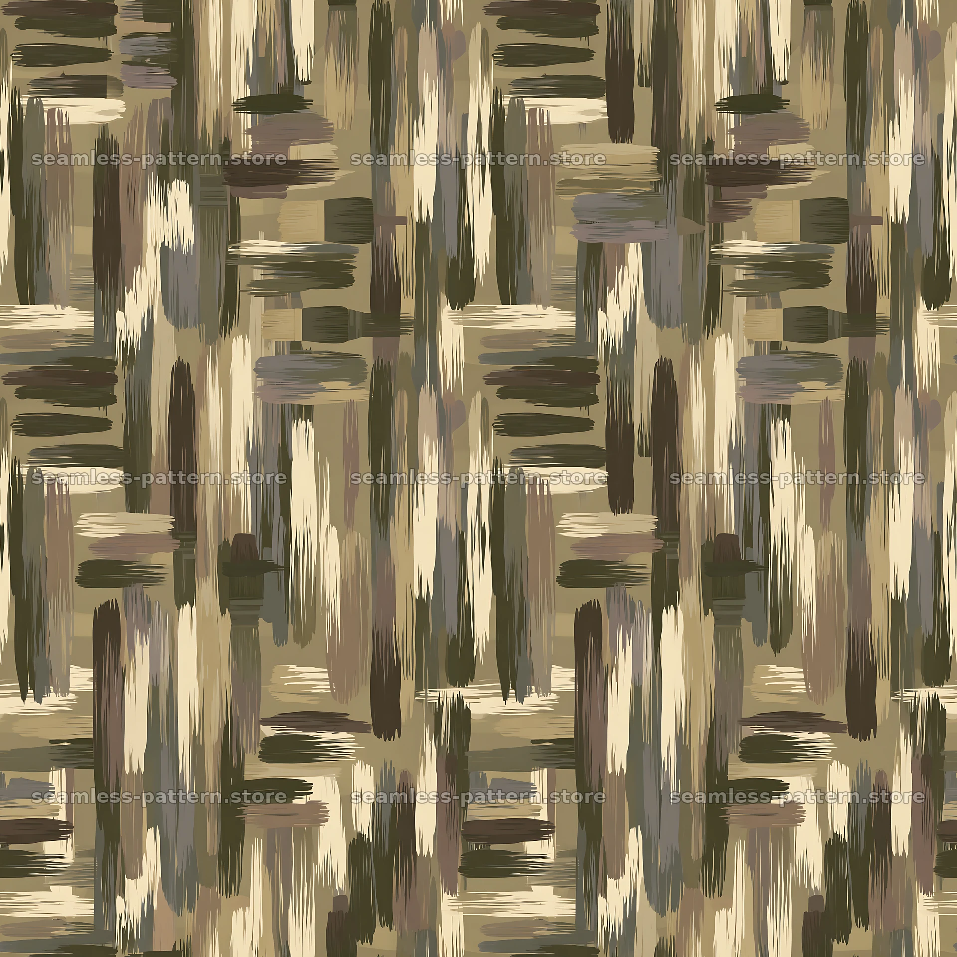Seamless khaki camouflage brushstroke pattern — seamless tileable pattern
