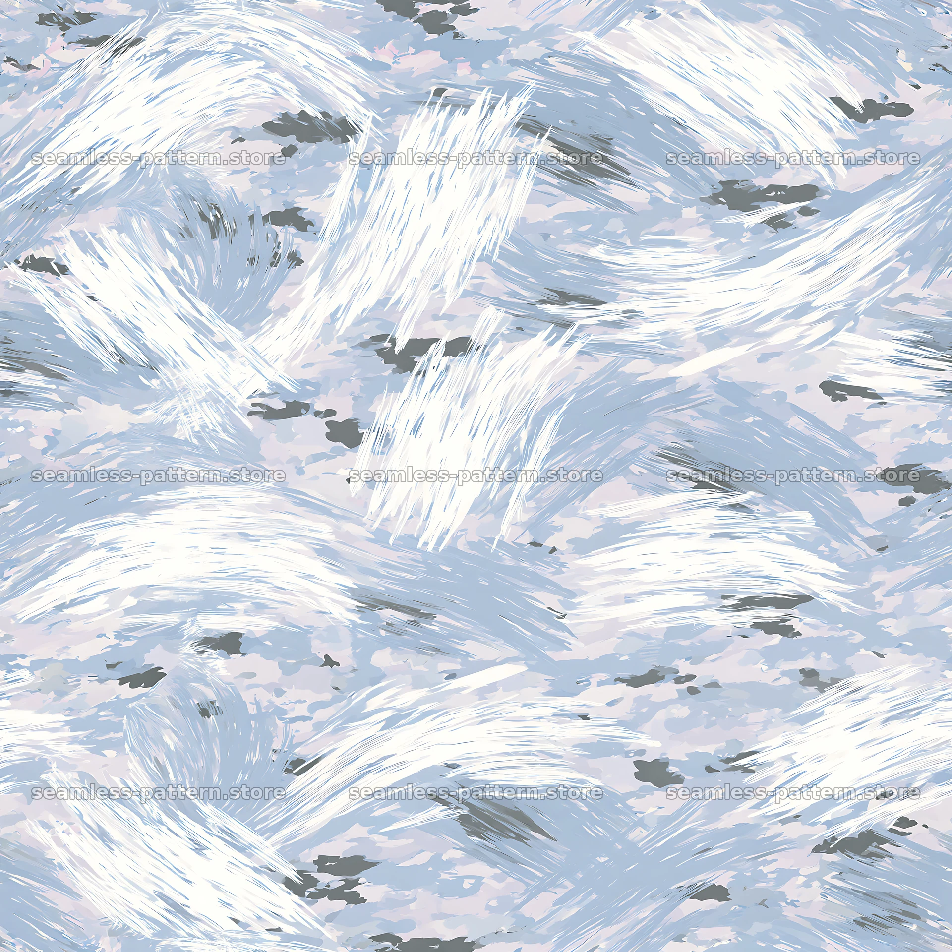 Seamless arctic camouflage brushstroke pattern — seamless tileable pattern
