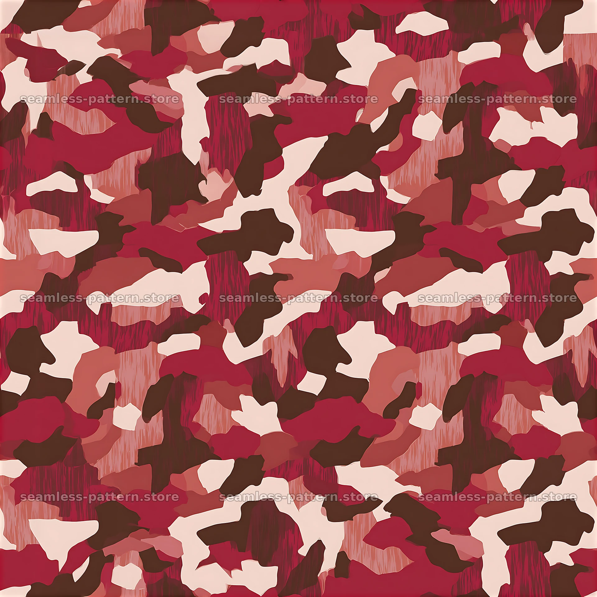 Red arctic camouflage repeat pattern in shades of red and brown — seamless tileable pattern at 8192x8192
