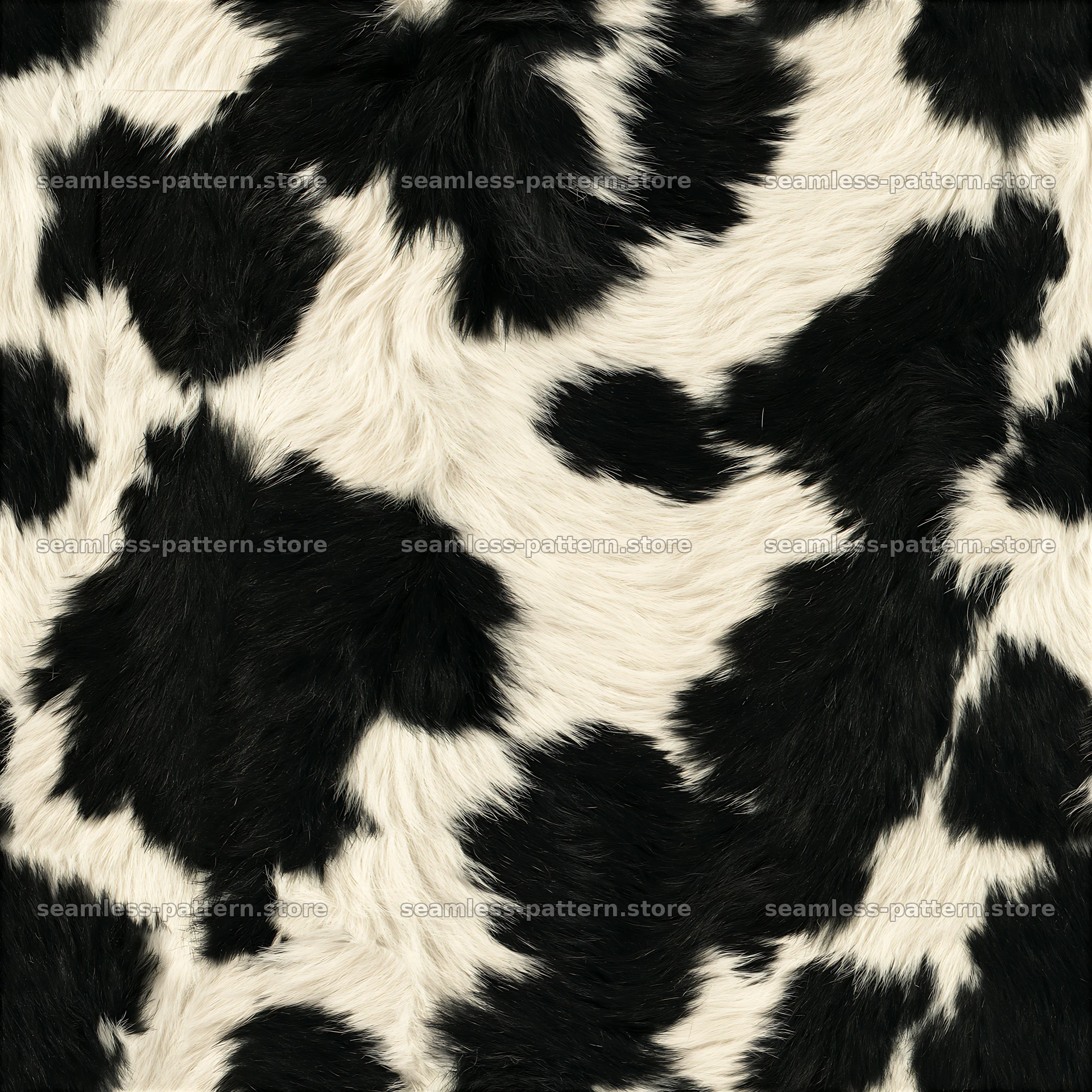 Seamless cream and black cowhide repeat pattern — seamless tileable pattern at 8192x8192