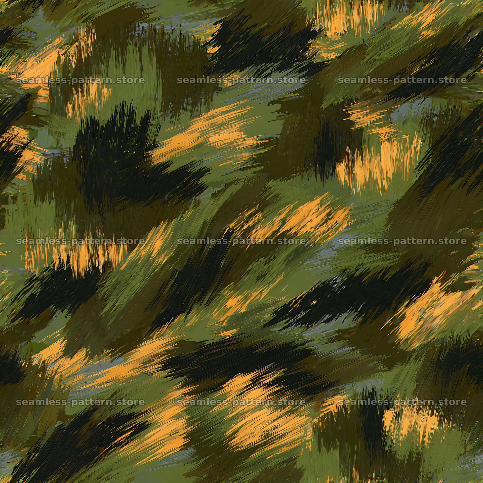 Seamless military camouflage brushstroke pattern for fabric — seamless tileable pattern