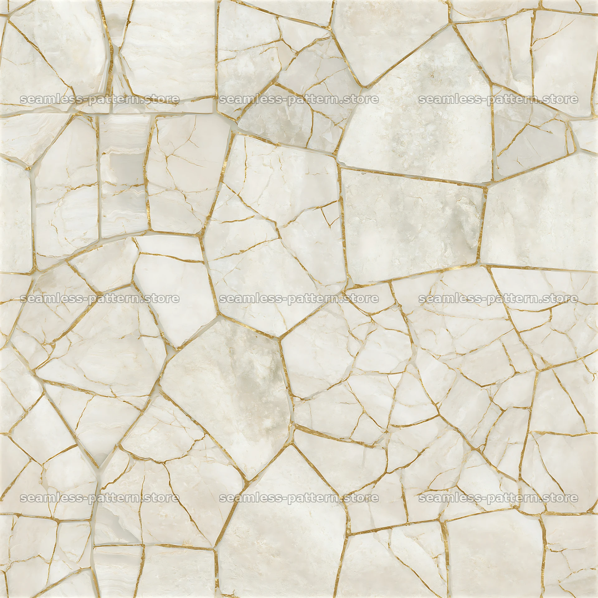 Cracked stone gold vein repeat pattern — seamless tileable pattern at 8192x8192