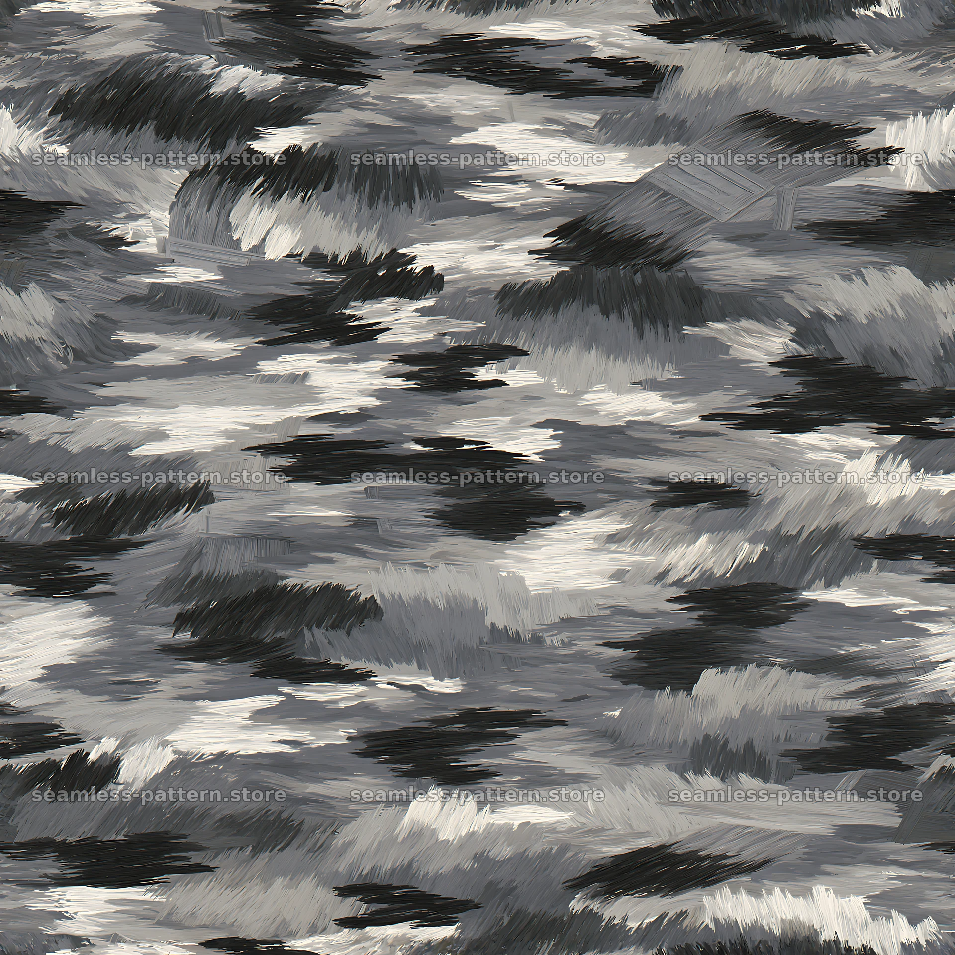 Seamless gray camouflage brushstroke pattern for textiles — seamless tileable pattern
