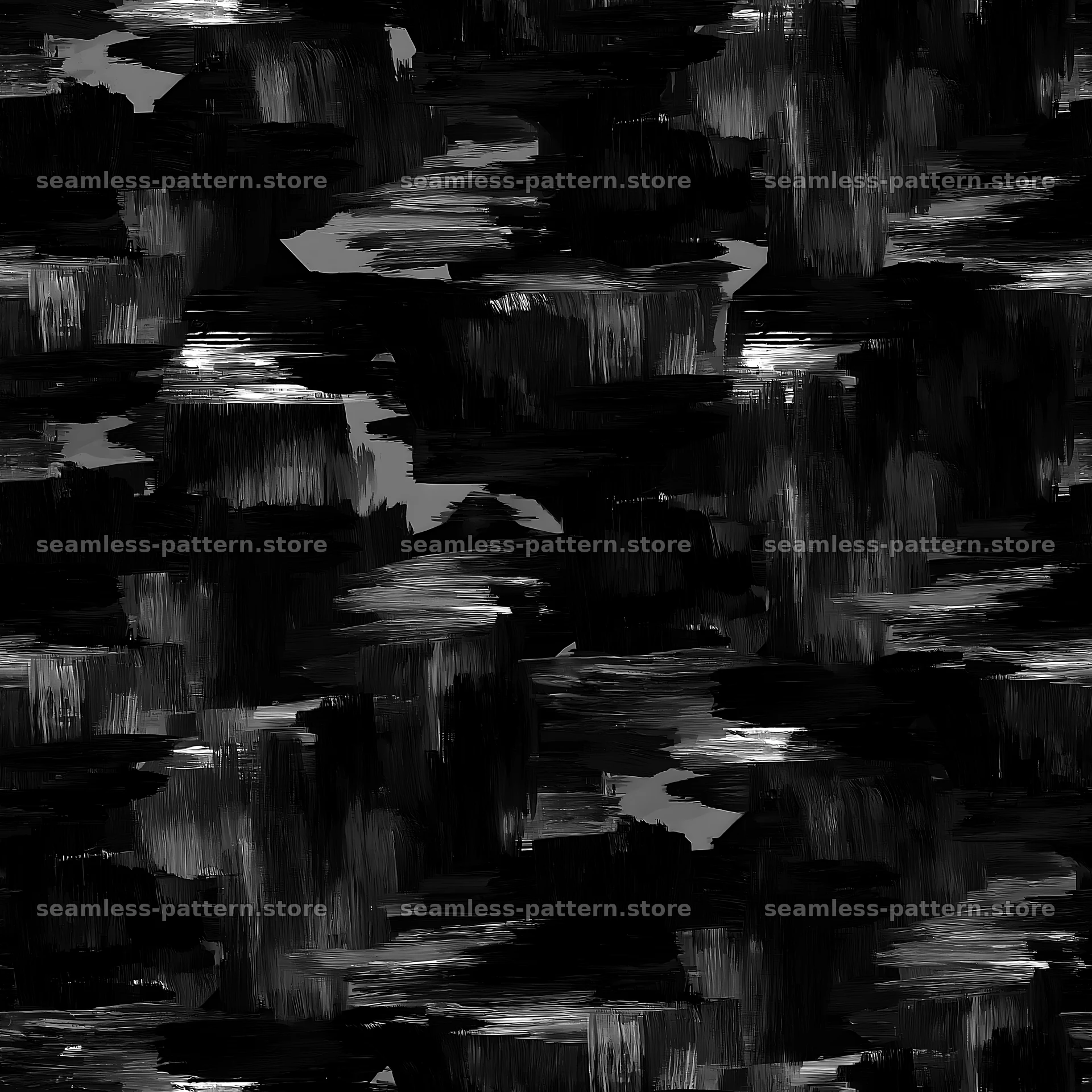 Seamless black camouflage brushstroke pattern for textiles — seamless tileable pattern
