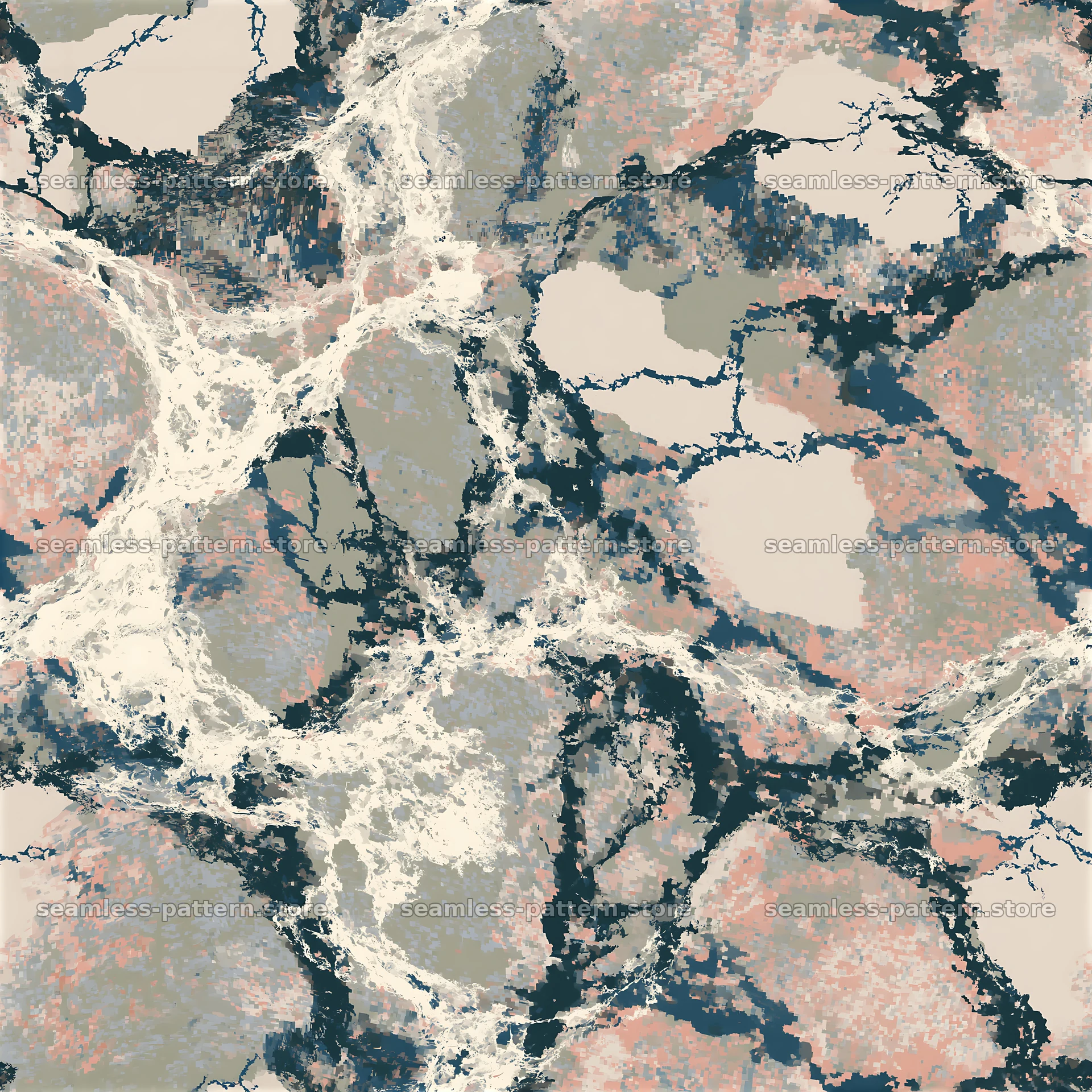 Seamless digital camouflage marble pattern with intricate color blending — seamless tileable pattern at 8192x8192