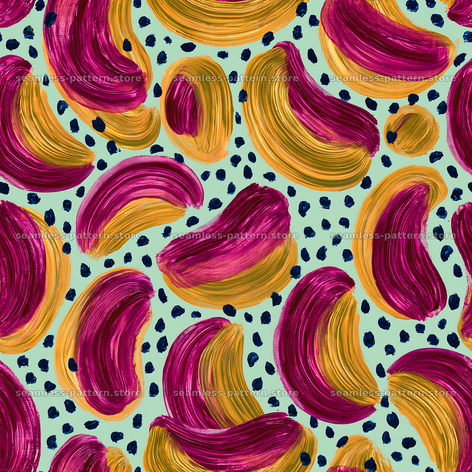 High contrast acrylic brushstroke pattern with bold motifs — seamless tileable pattern