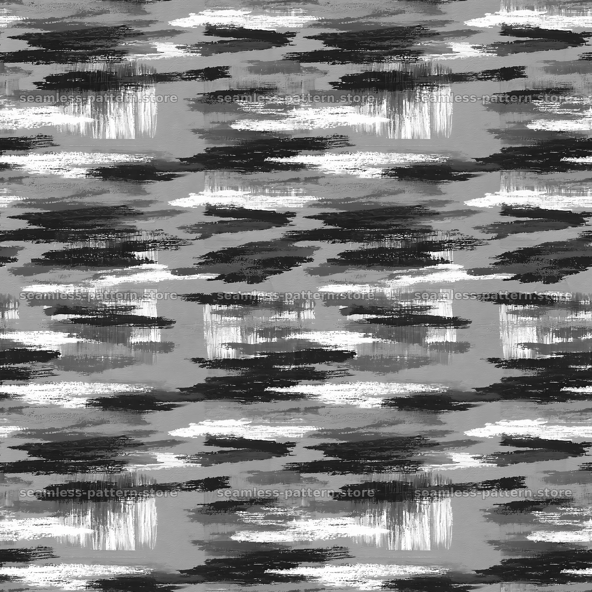 Seamless contrasting horizontal brushstroke pattern in black and white — seamless tileable pattern