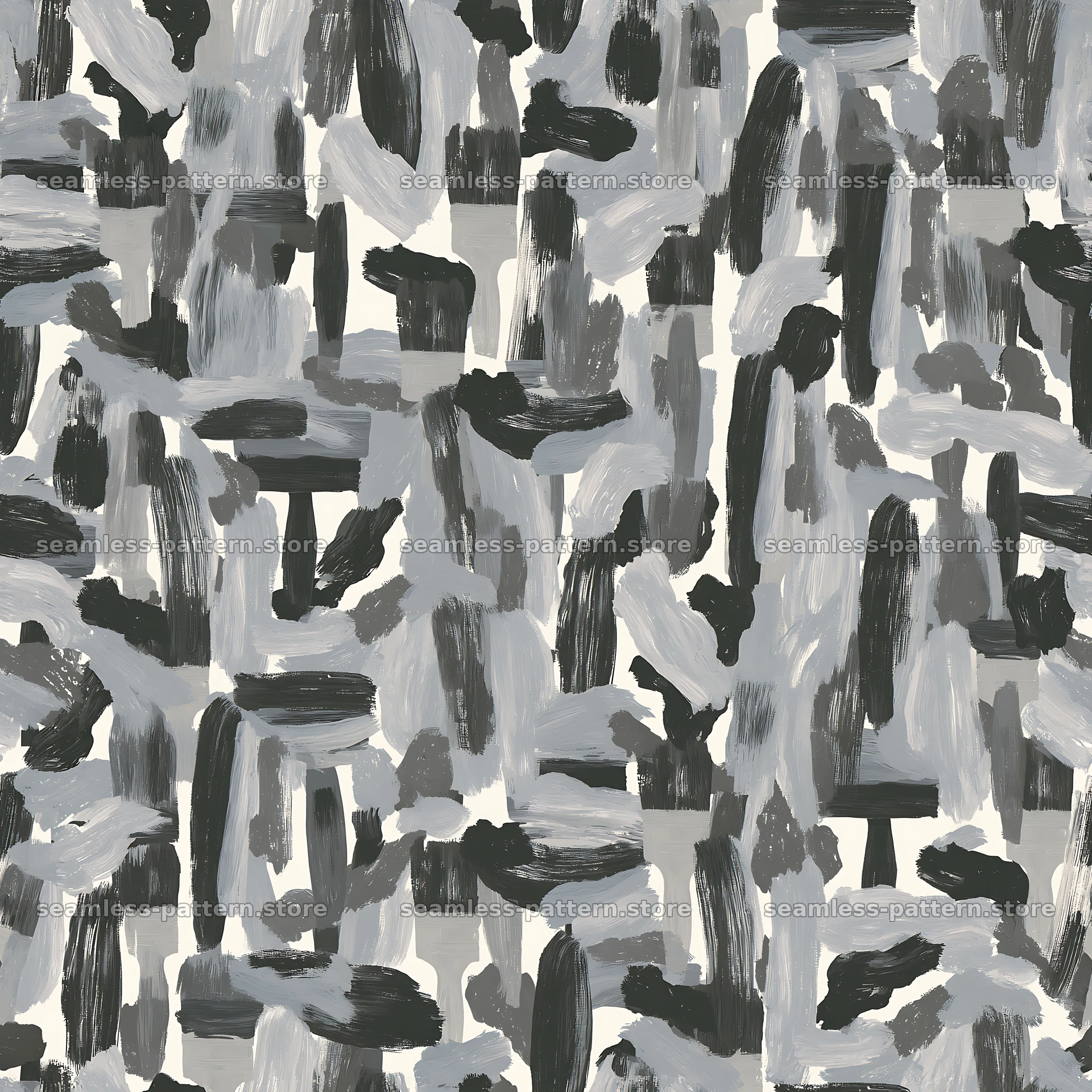 Seamless gray camouflage brushstroke pattern for fabric and textiles — seamless tileable pattern