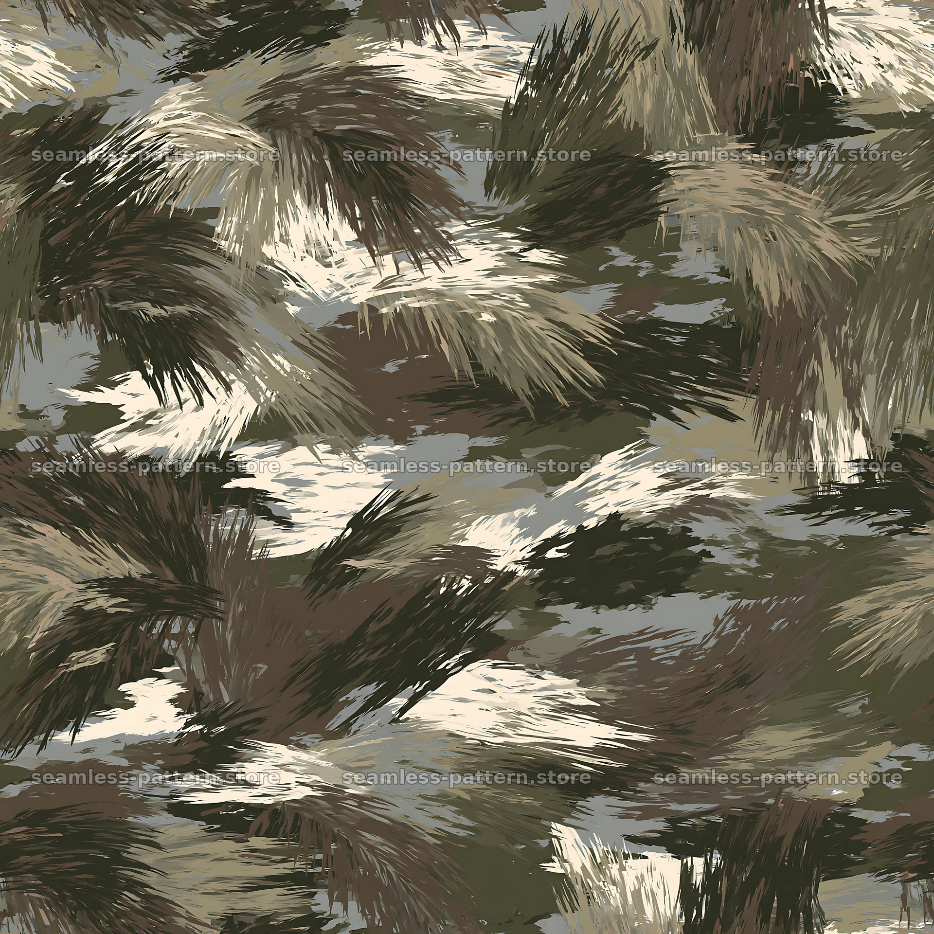 Seamless military camouflage brushstroke pattern for textiles — seamless tileable pattern