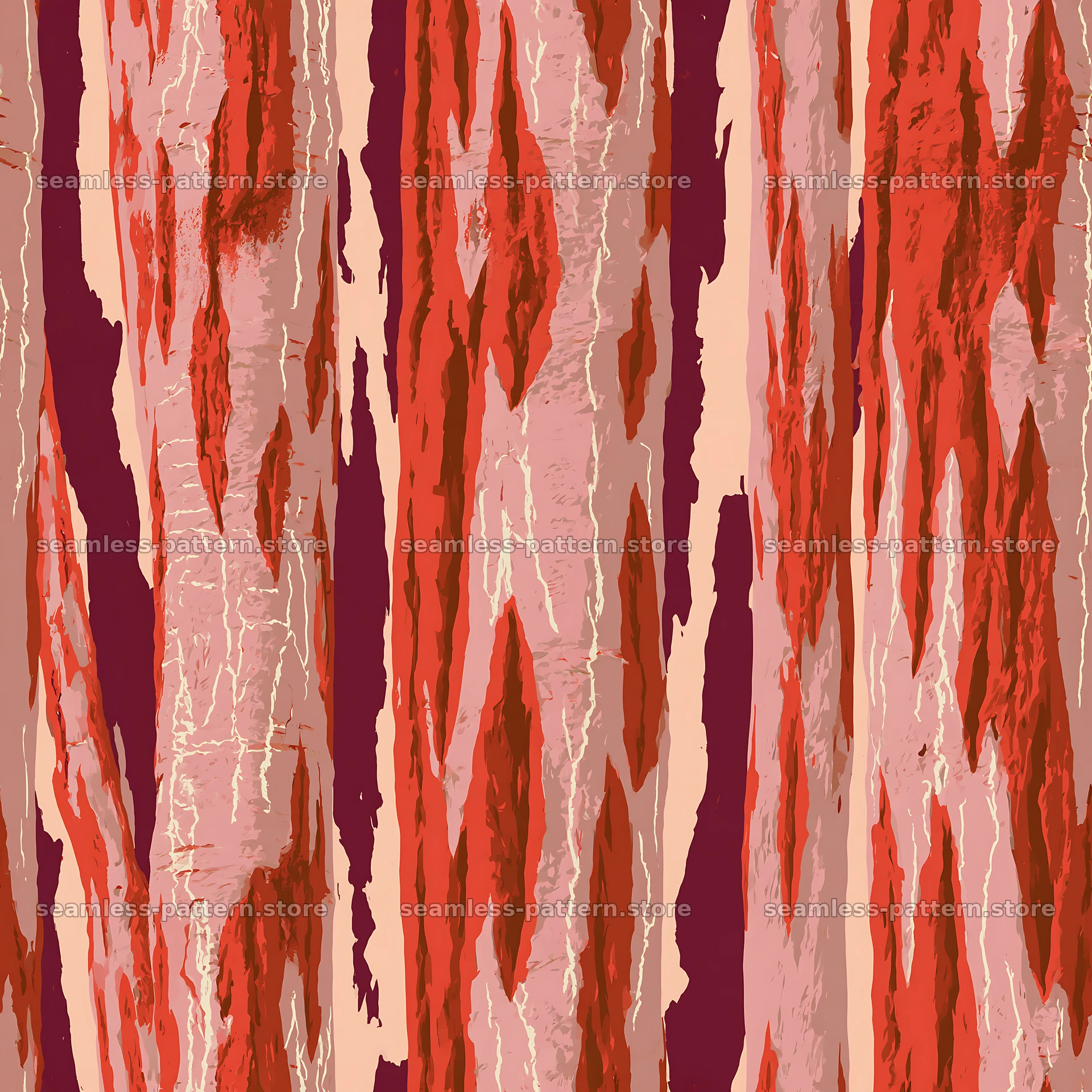 Seamless vertical bark repeat pattern in earthy tones — seamless tileable pattern