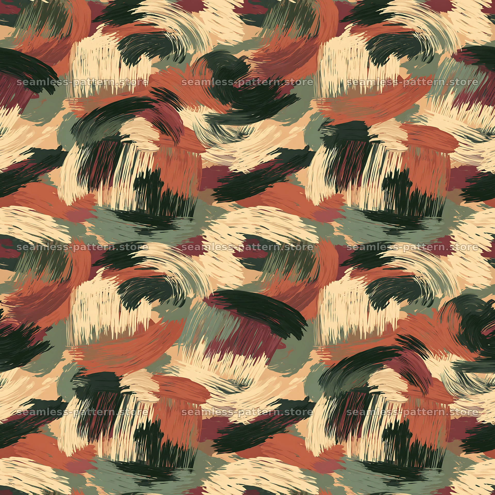 Seamless desert camouflage brushstroke pattern for textiles — seamless tileable pattern