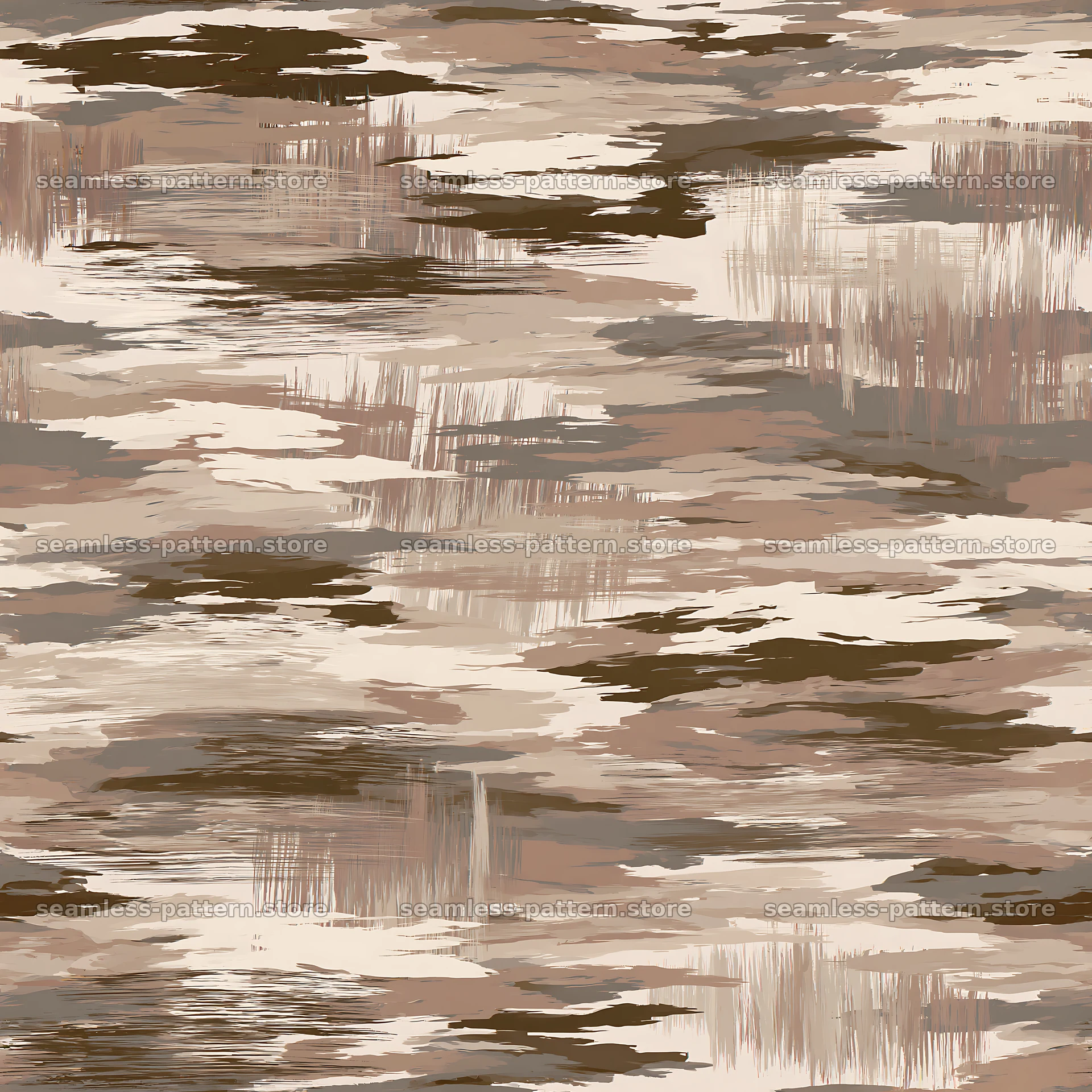 Seamless brown camouflage brushstroke pattern — seamless tileable pattern