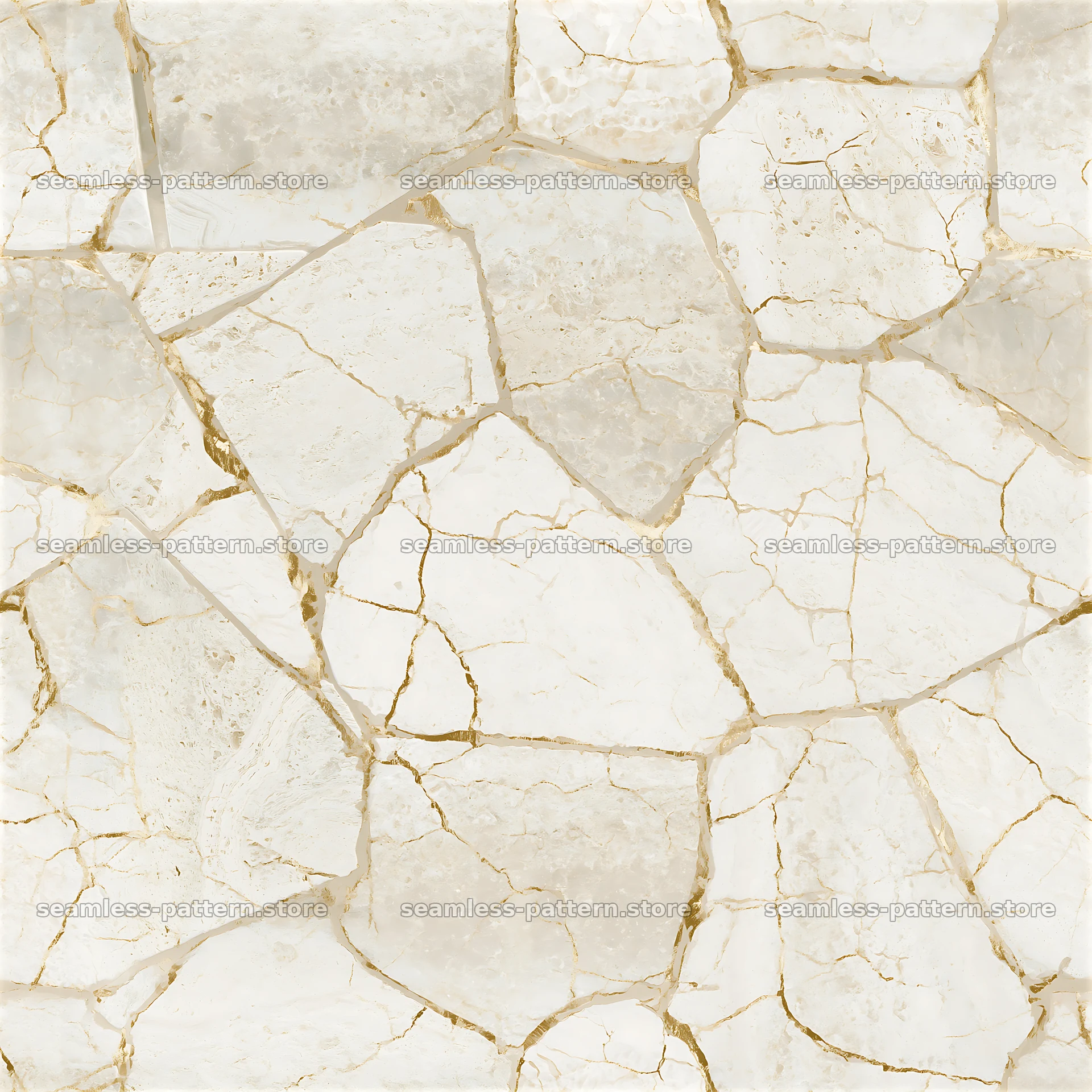 Cracked stone gold vein repeat pattern with light colors — seamless tileable pattern at 8192x8192