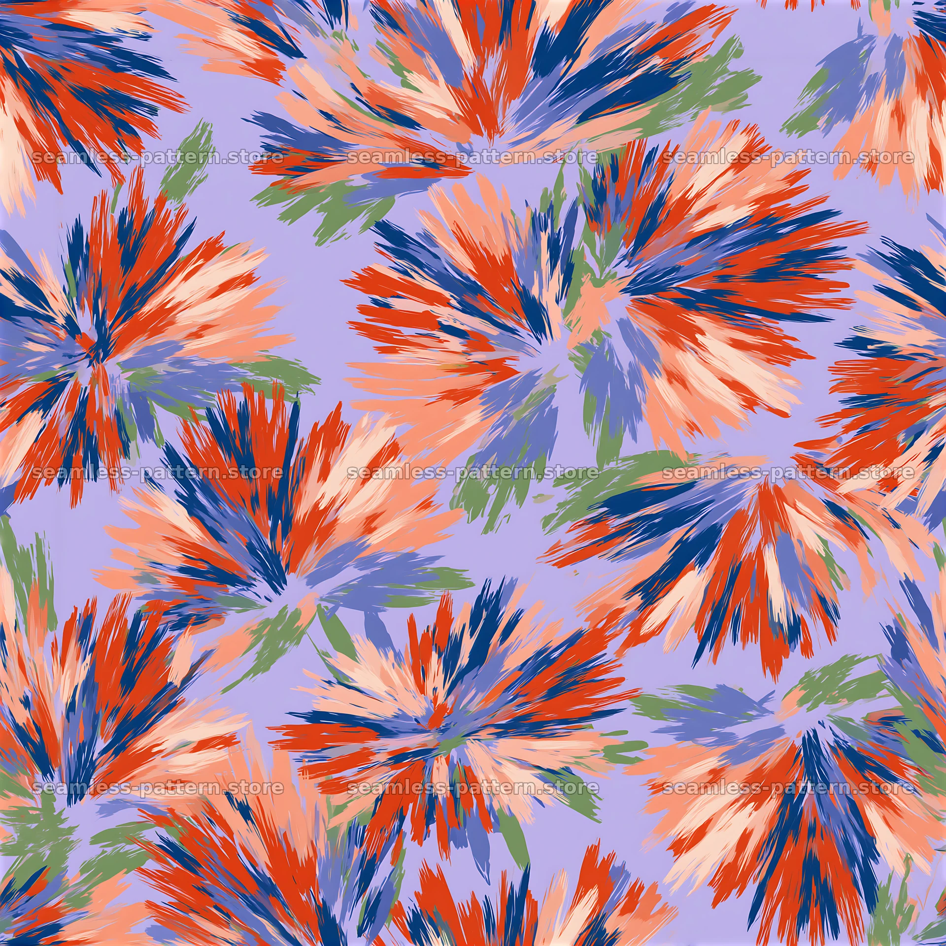 Energetic expressive brush marks seamless pattern with vivid colors — seamless tileable pattern at 8192x8192
