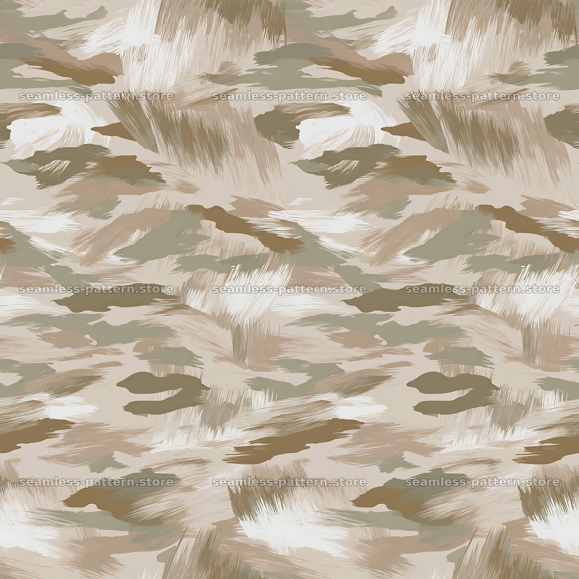 Seamless beige camouflage brushstroke pattern for textiles — seamless tileable pattern