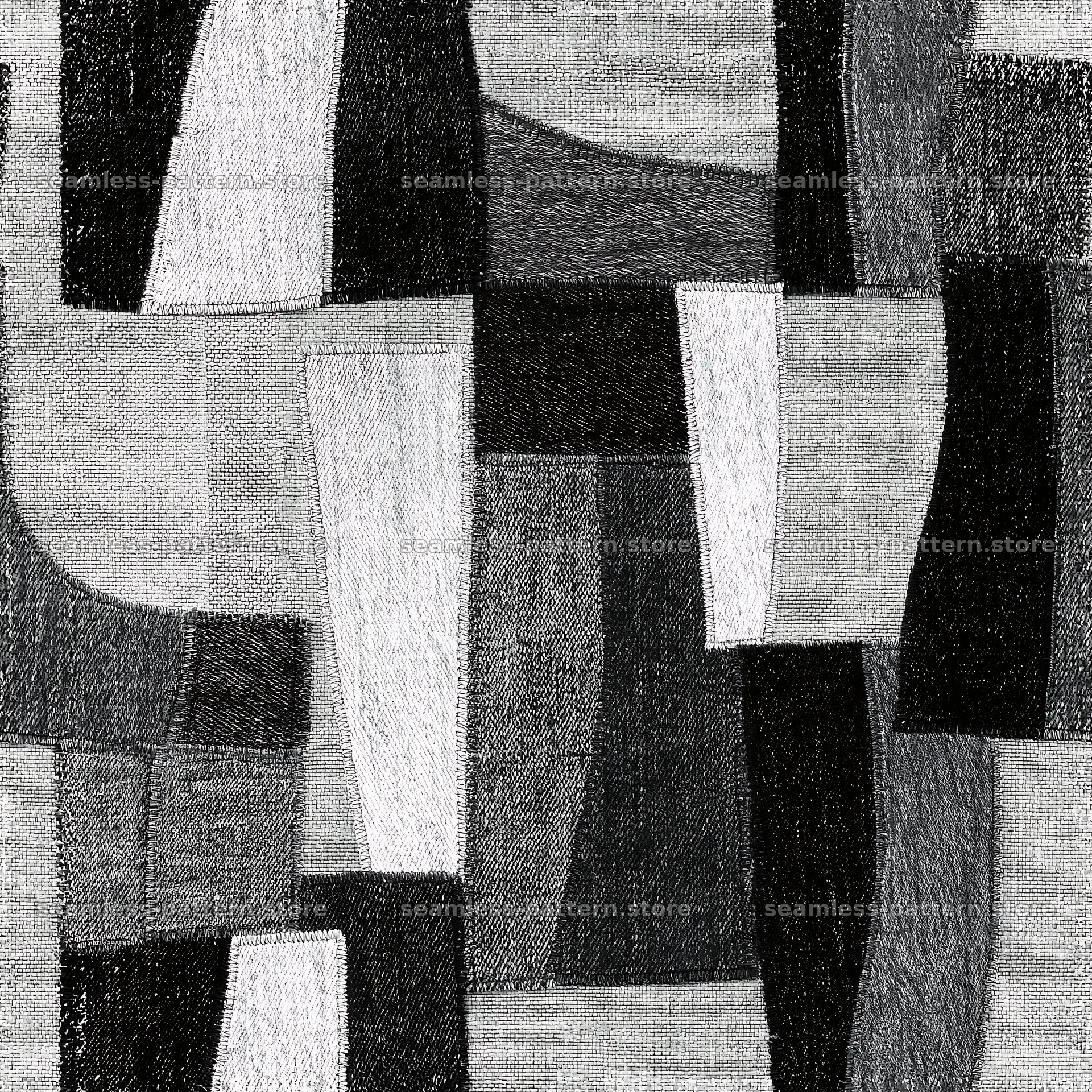 Repeat denim seam texture in monochrome — seamless tileable pattern