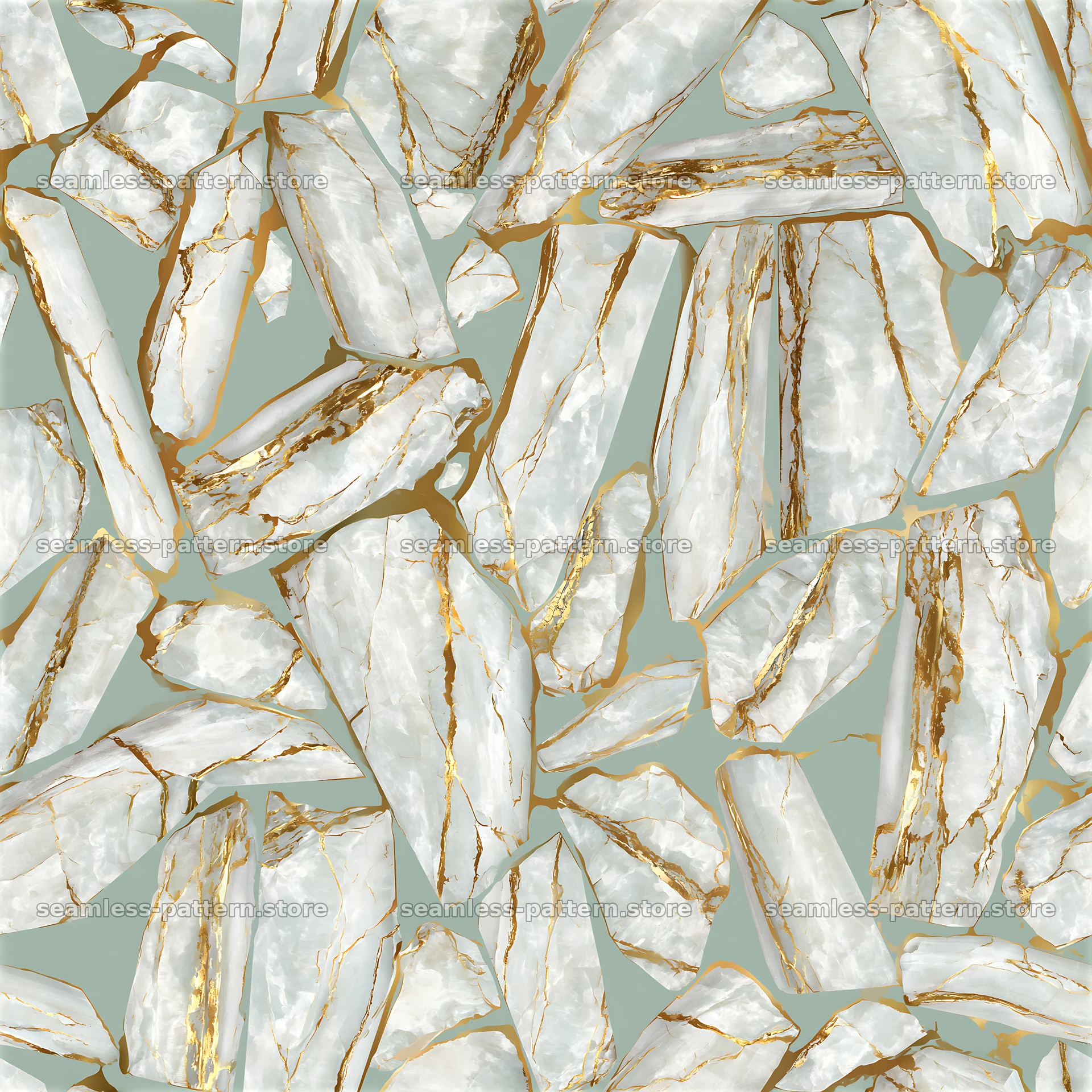 Gold quartz veins seamless pattern in light colors with clear texture — seamless tileable pattern at 8192x8192